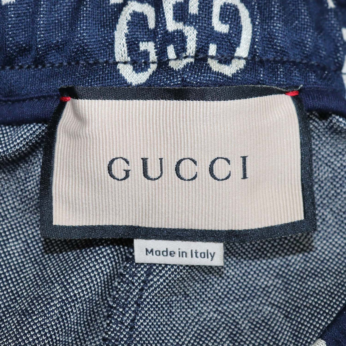Gucci Navy Blue Cotton GG jacquard Sweatpants