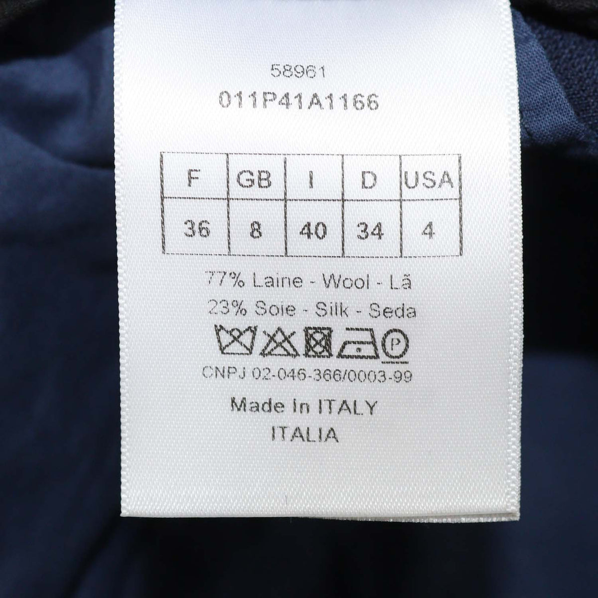 Christian Dior Blue Wool Blended Straight Fit Trouser