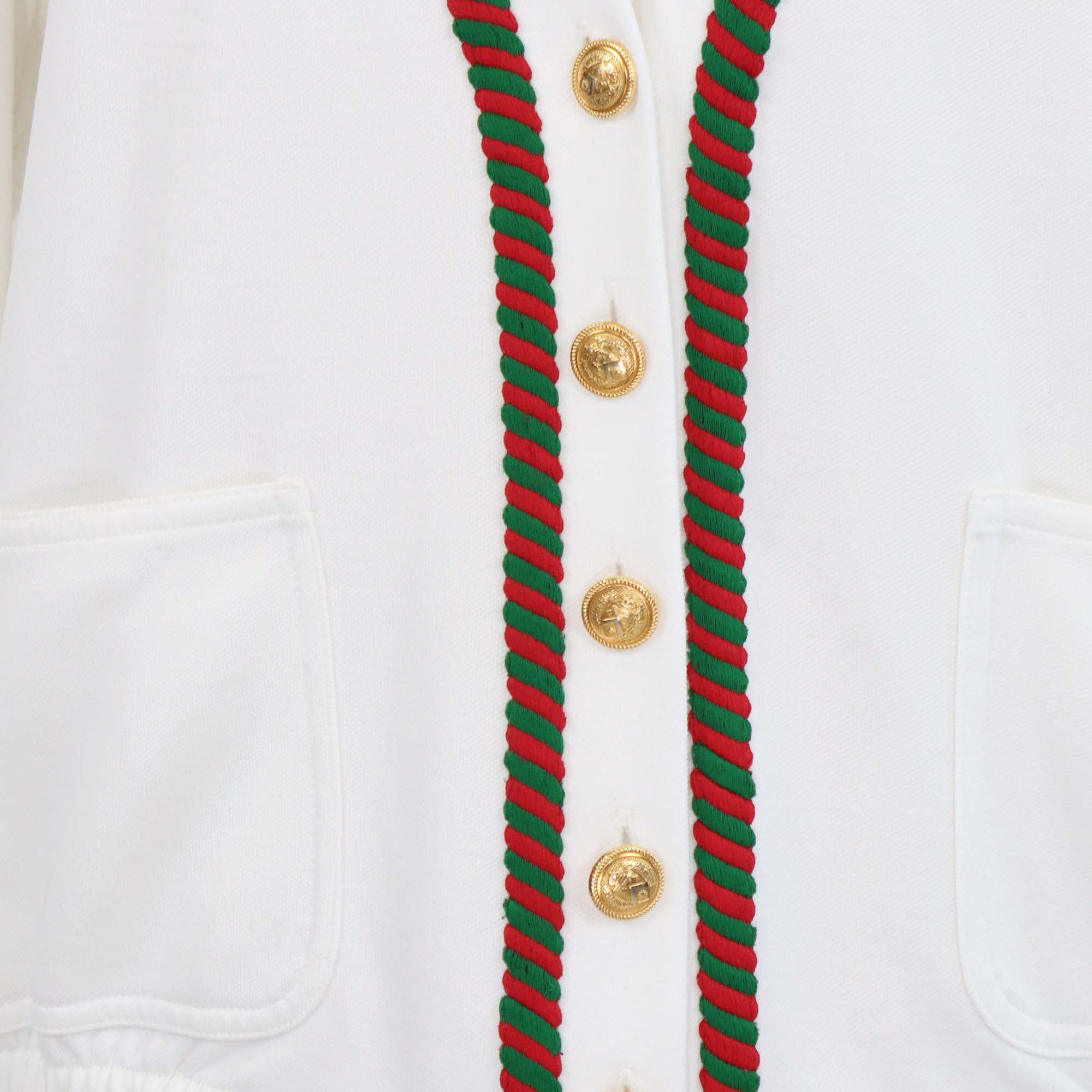 Gucci White GG Technical Jersey Interlocking G Cardigan