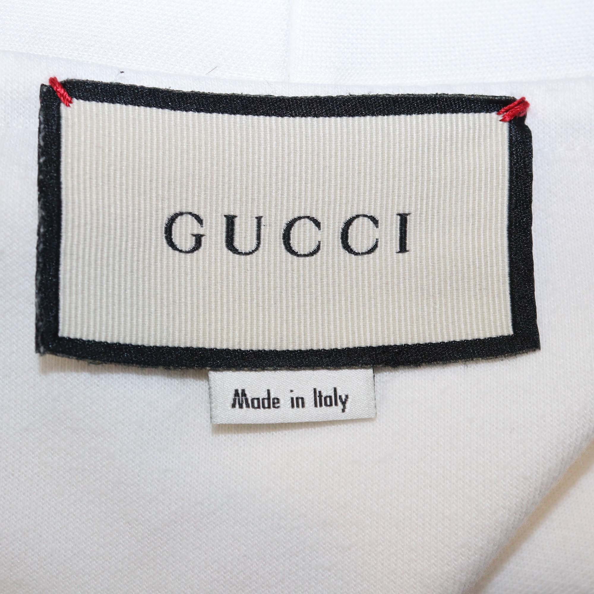 Gucci White GG Technical Jersey Interlocking G Cardigan