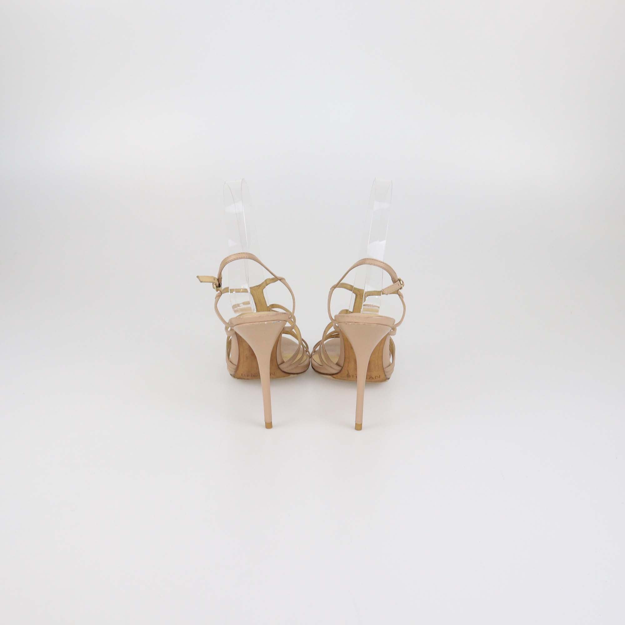 Alexandre Birman Beige Leather Strappy Sandals