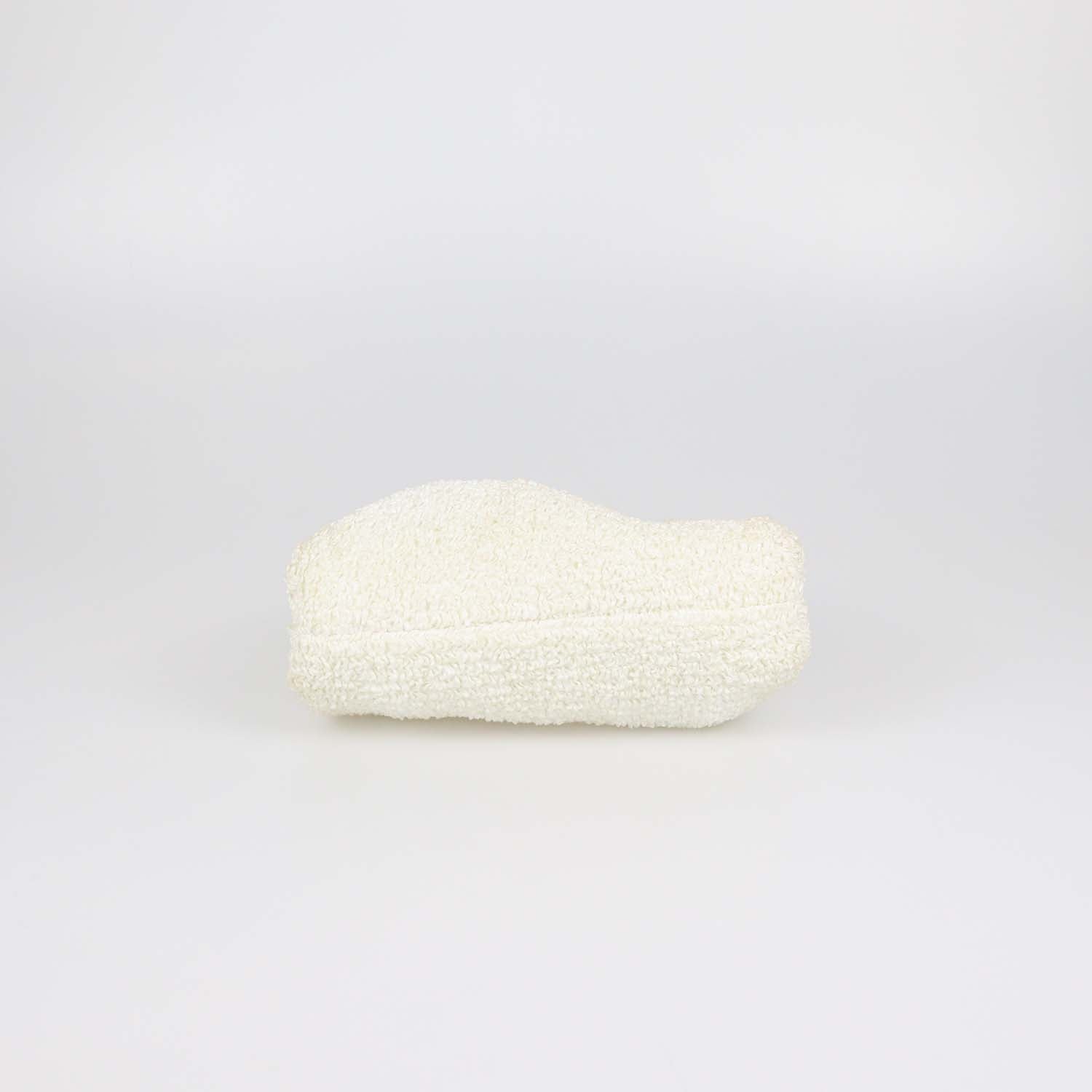 Bottega Veneta Off White Boucle Raffia Mini The Pouch Clutch