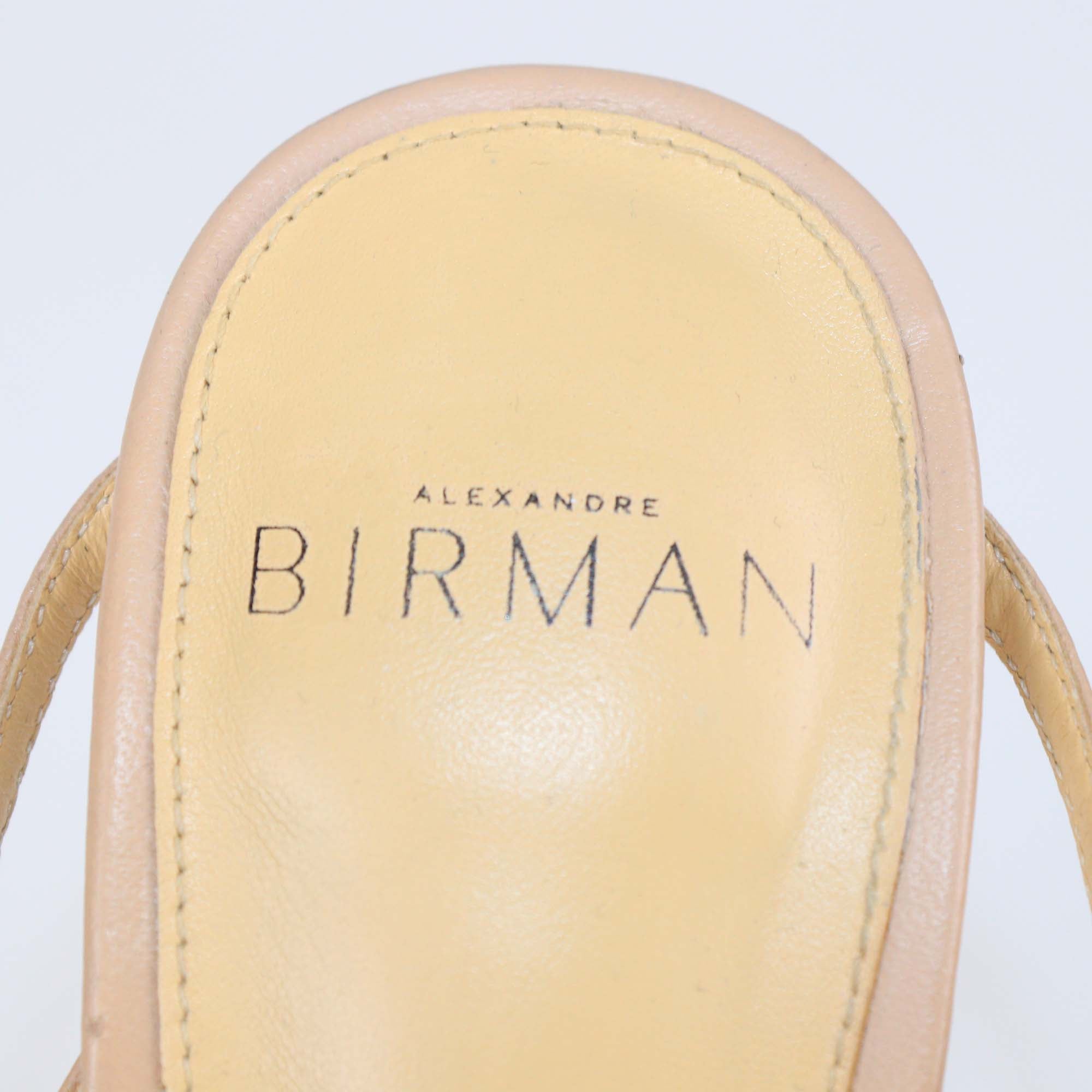Alexandre Birman Beige Leather Strappy Sandals
