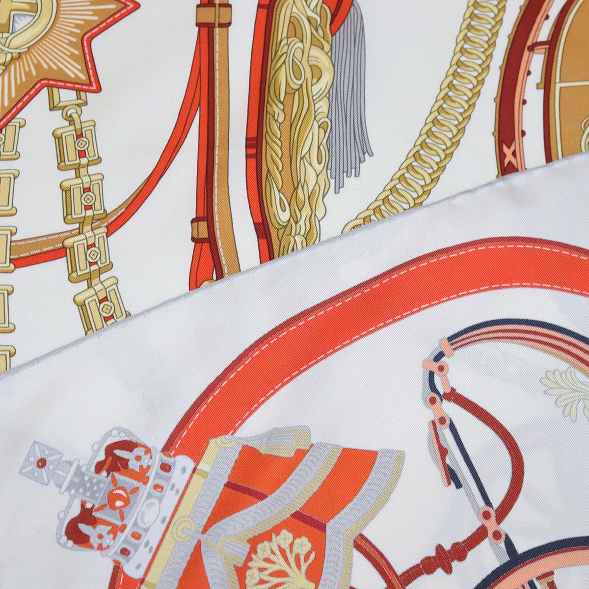 Hermes Multicolor Silk Stately Wheels Scarf 90