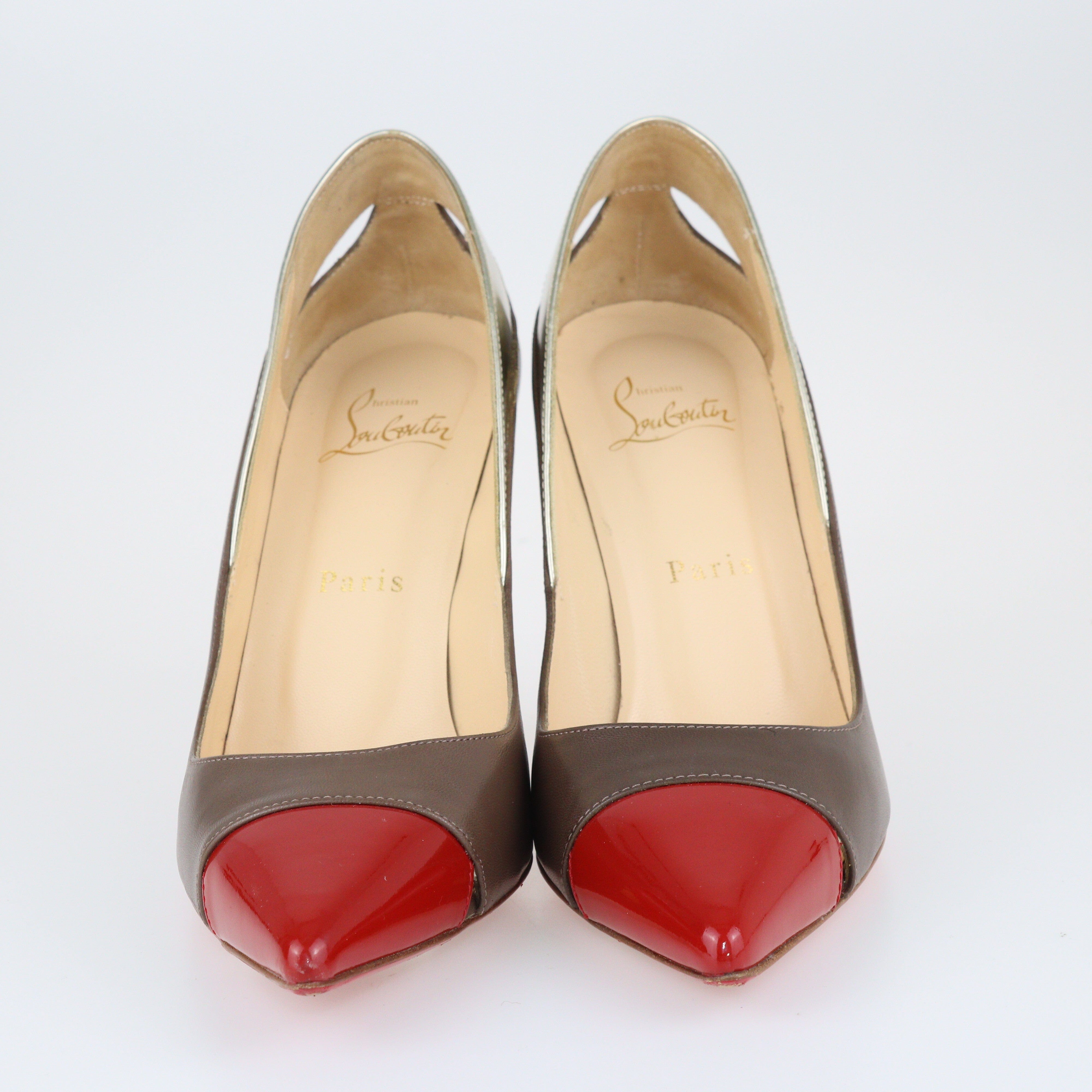 Tri Color Pointed Toe Pumps Shoes Christian Louboutin 