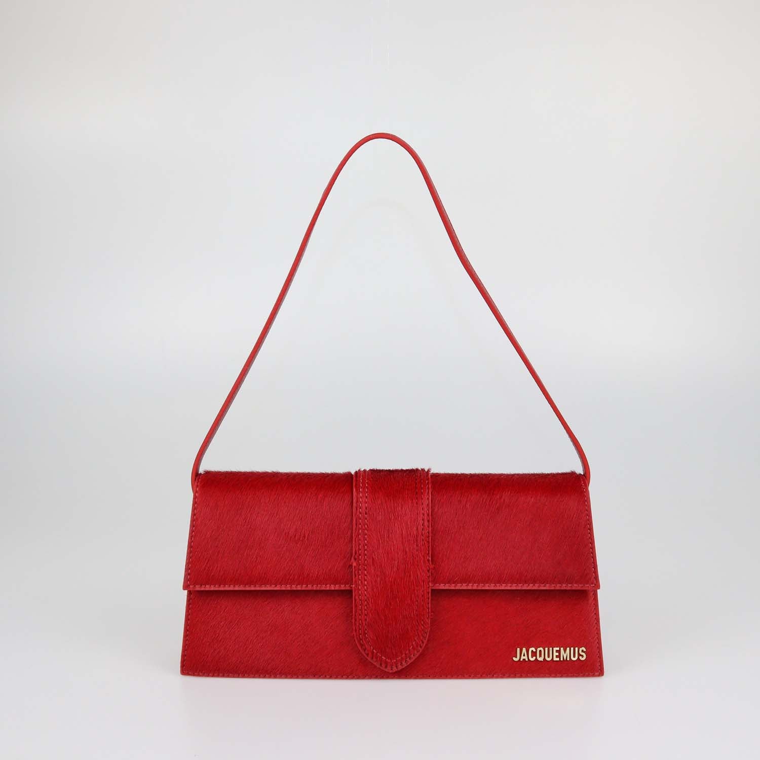 Jacquemus Red Calf Hair Le Bambino Long Shoulder Bag