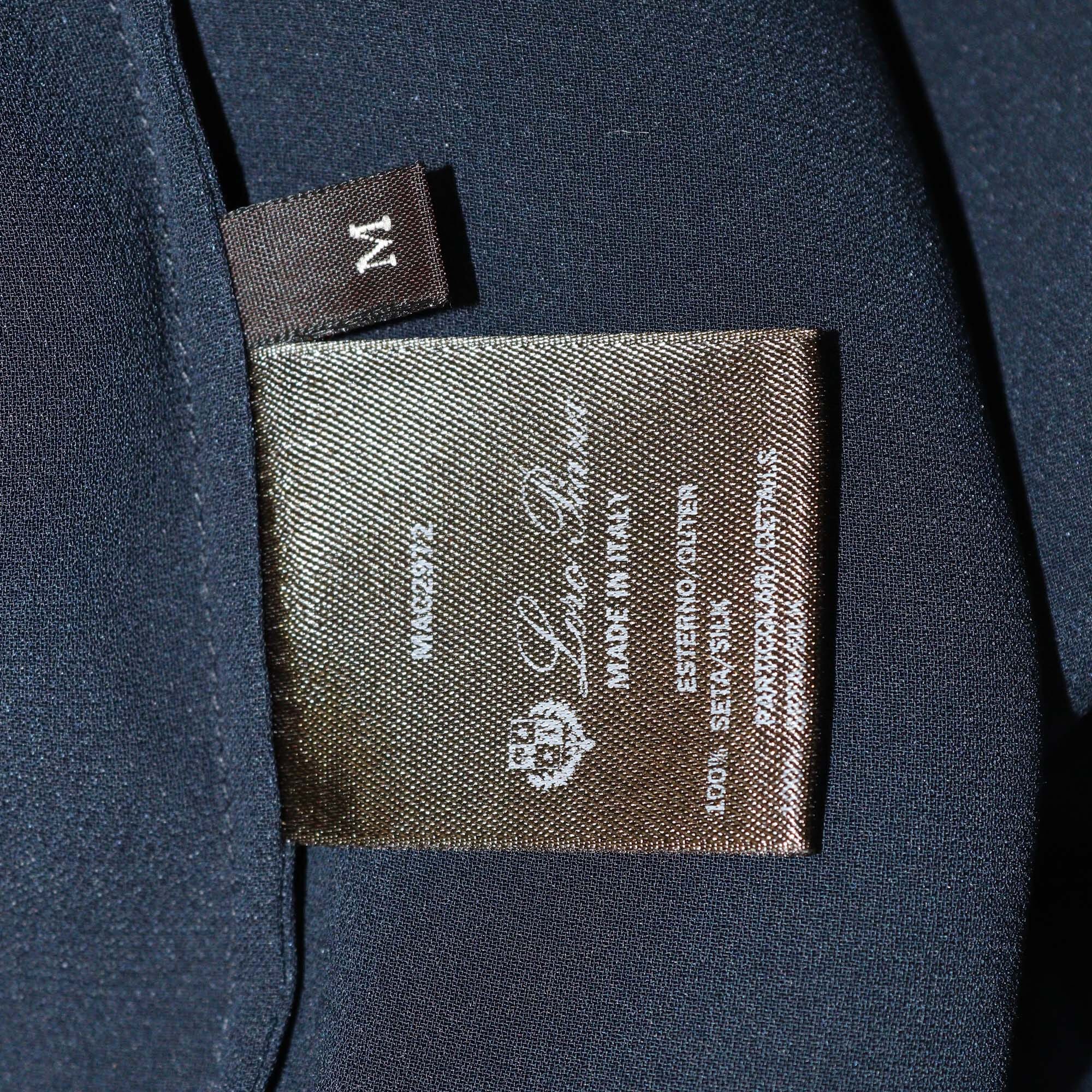Loro Piana Navy Blue Dolman 3 Quarter Sleeve Top Womens Loro Piana