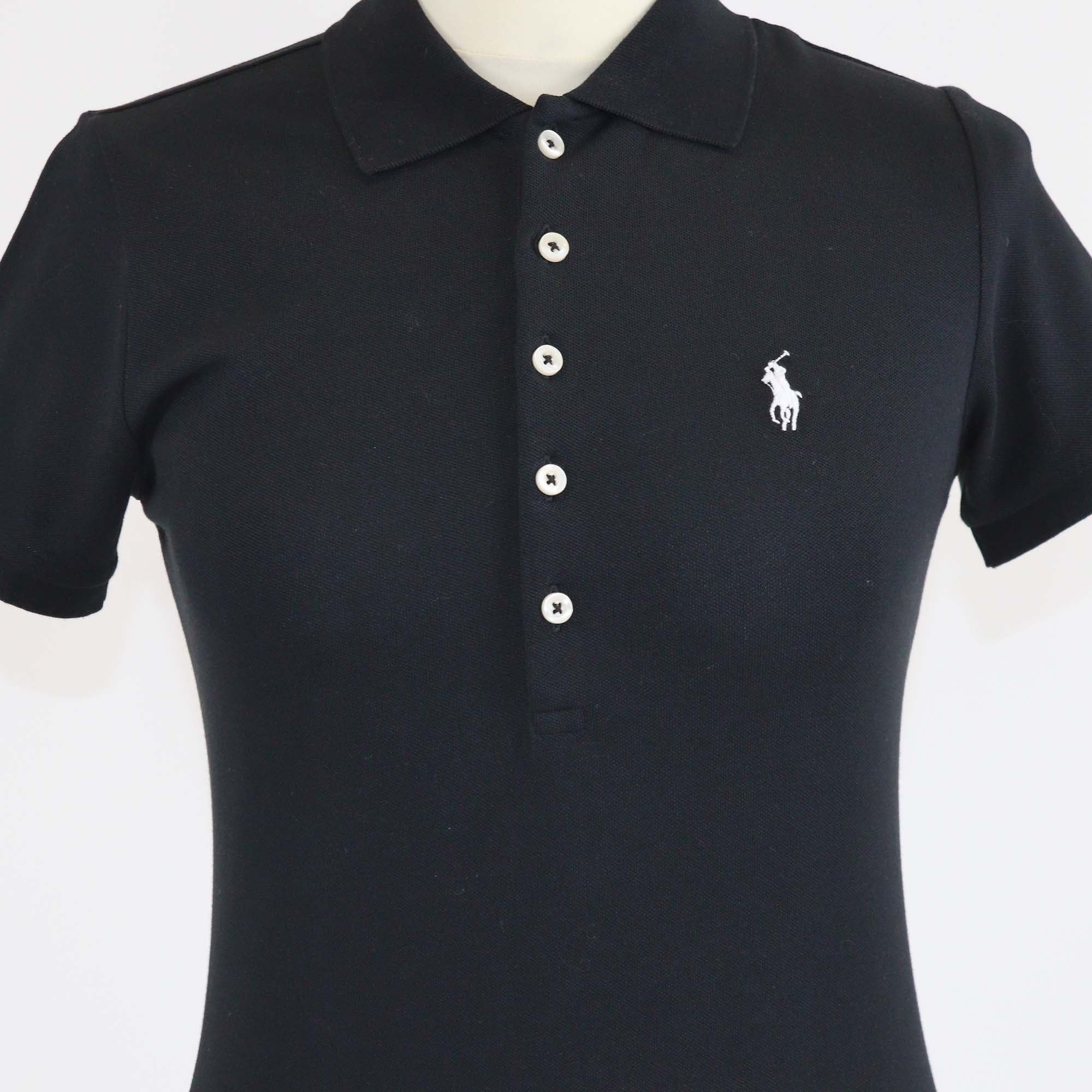 Polo Ralph Lauren Black Logo Print Slim Fit Jersey Polo T-Shirt
