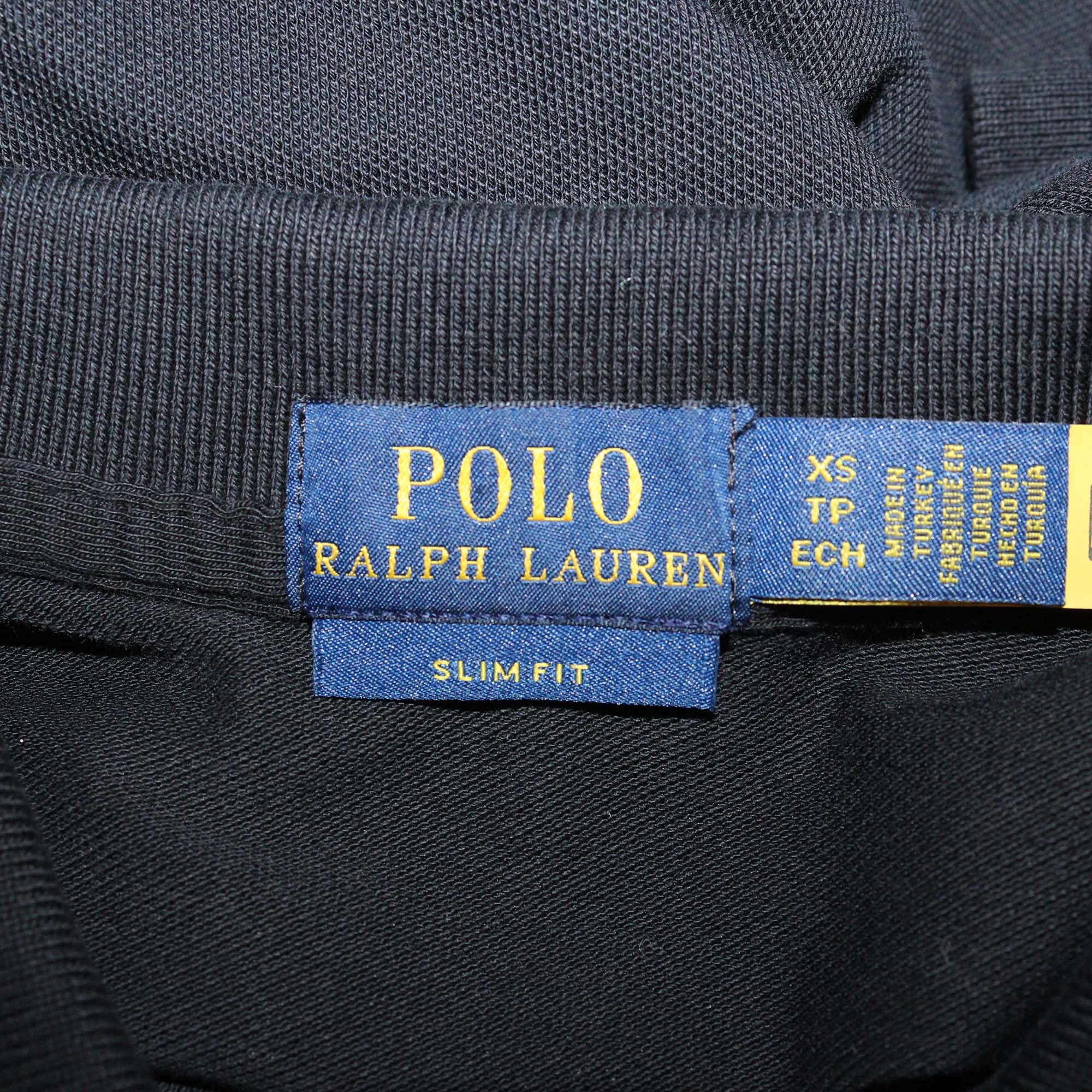 Polo Ralph Lauren Black Logo Print Slim Fit Jersey Polo T-Shirt