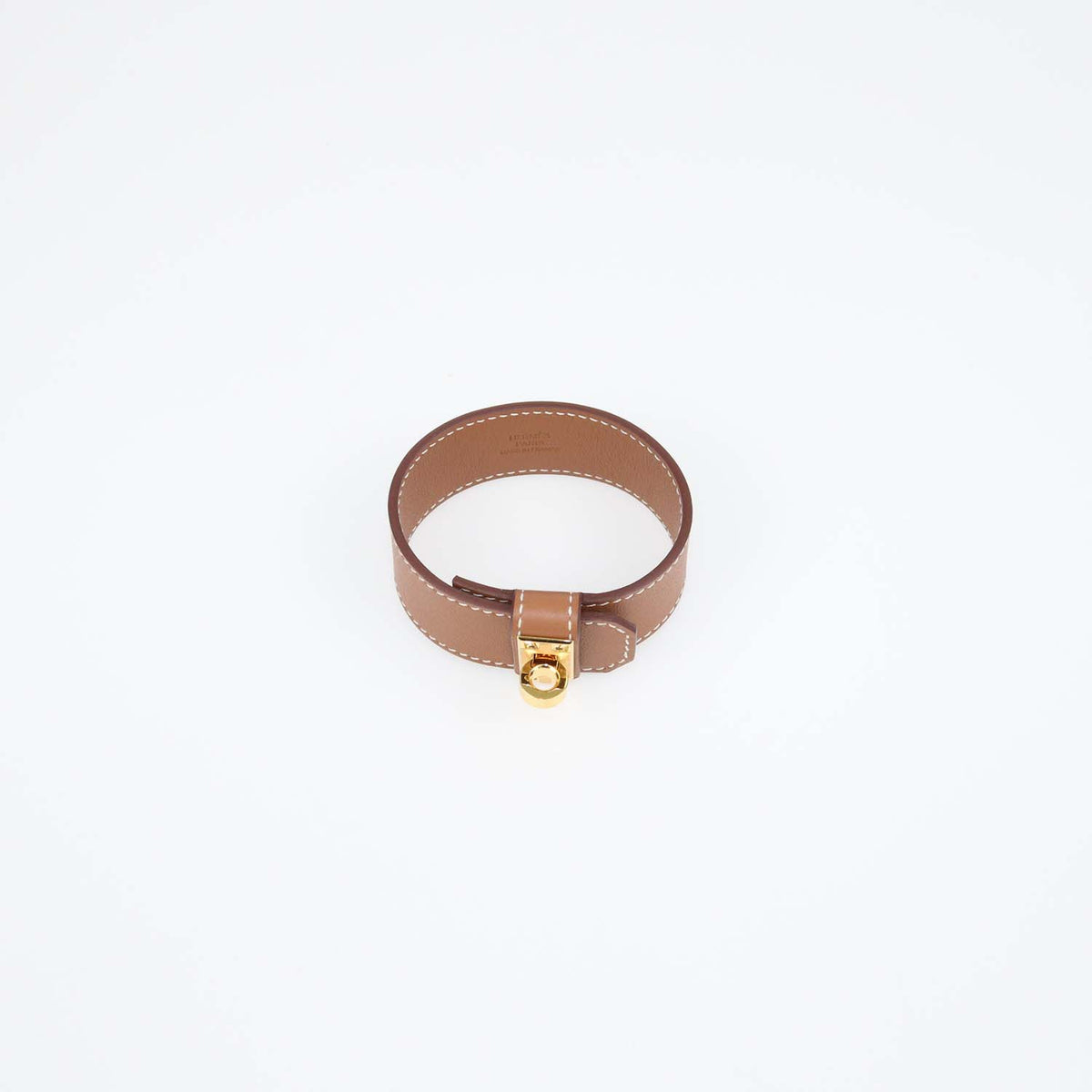 Hermes Gold Swift Leather Kelly Twist Bracelet T3