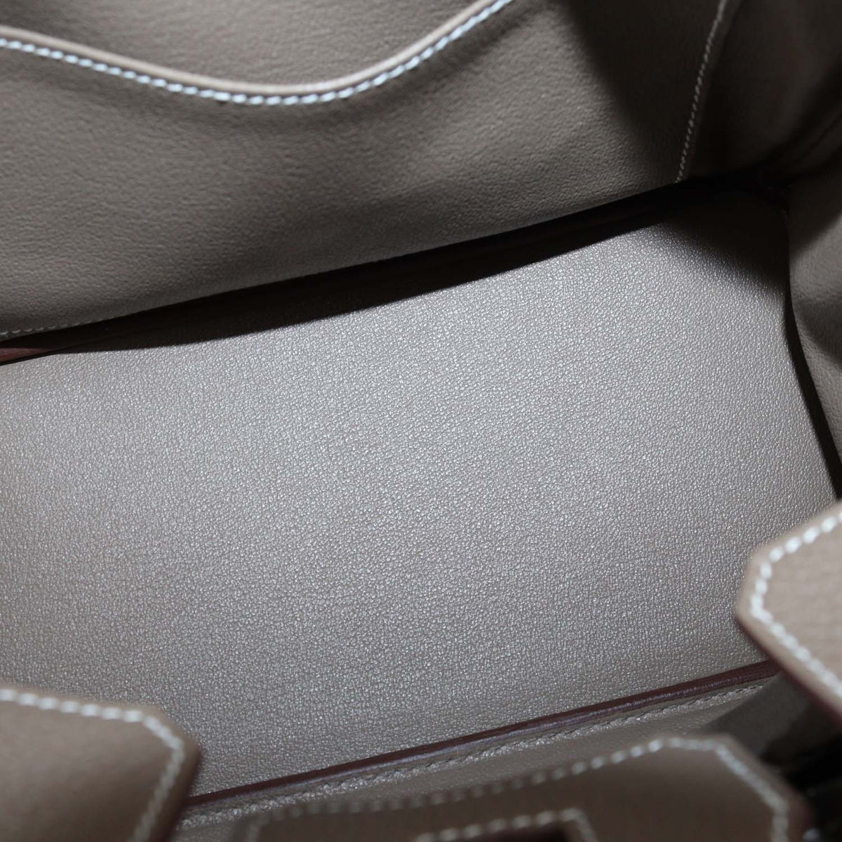 Hermes Etoupe Togo Leather Palladium Hardware Birkin 25 Bag