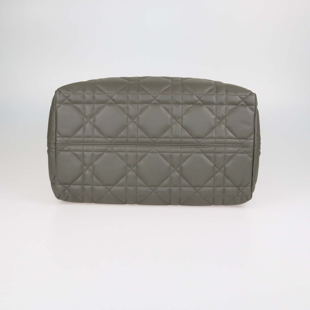Christian Dior Olive Taupe Macrocannage Leather Large Toujours Bag