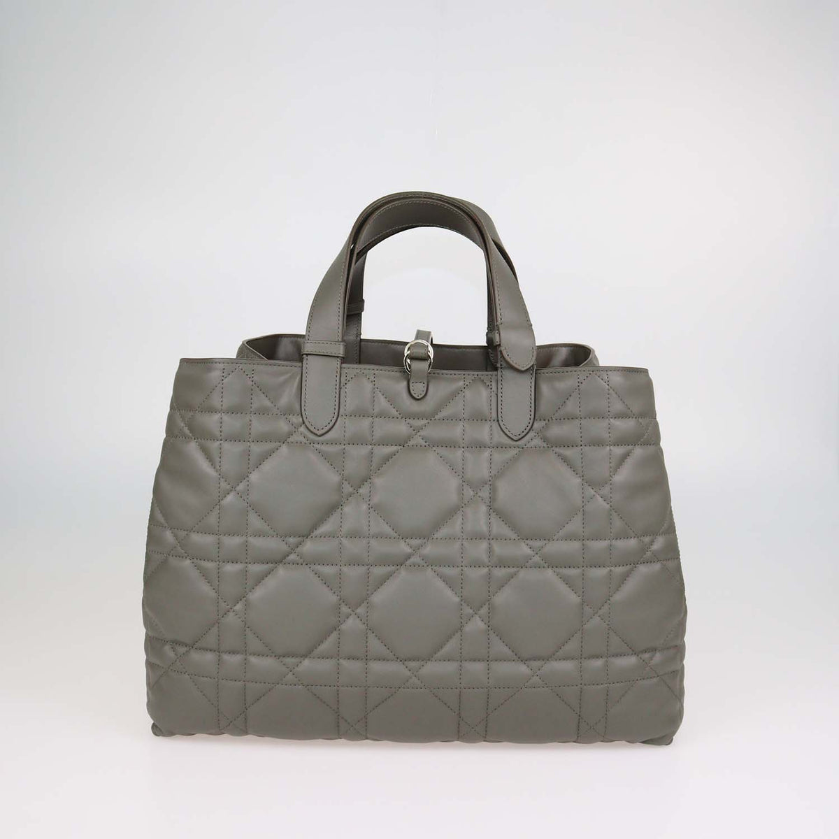 Christian Dior Olive Taupe Macrocannage Leather Large Toujours Bag
