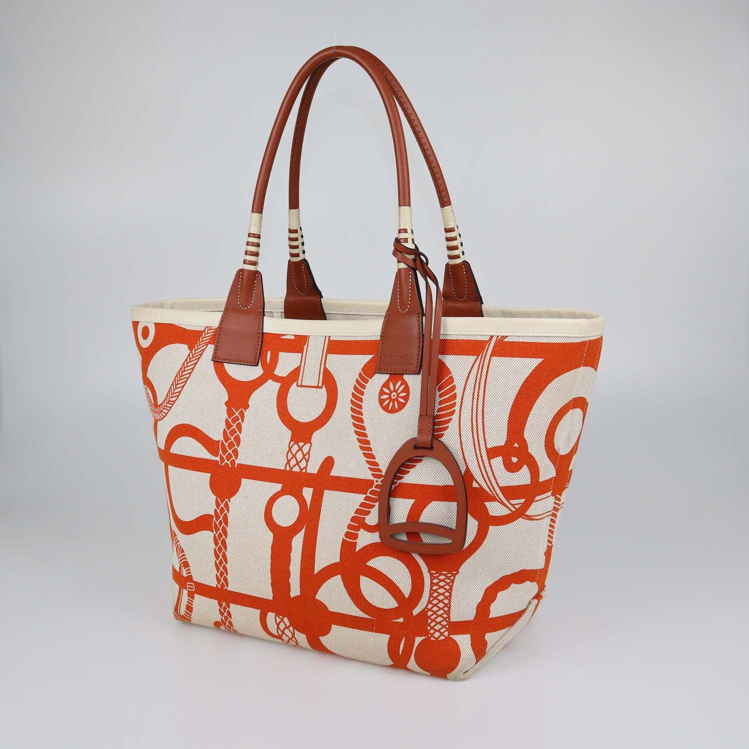 Hermes Multicolor Canvas Clic Clac Panoplie Equestre Print Steeple 28 Bag