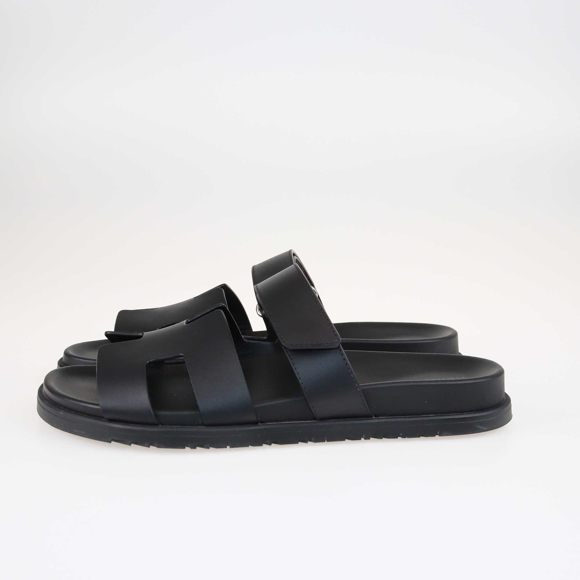 Hermes Black Chypre Sandals Shoes Hermes