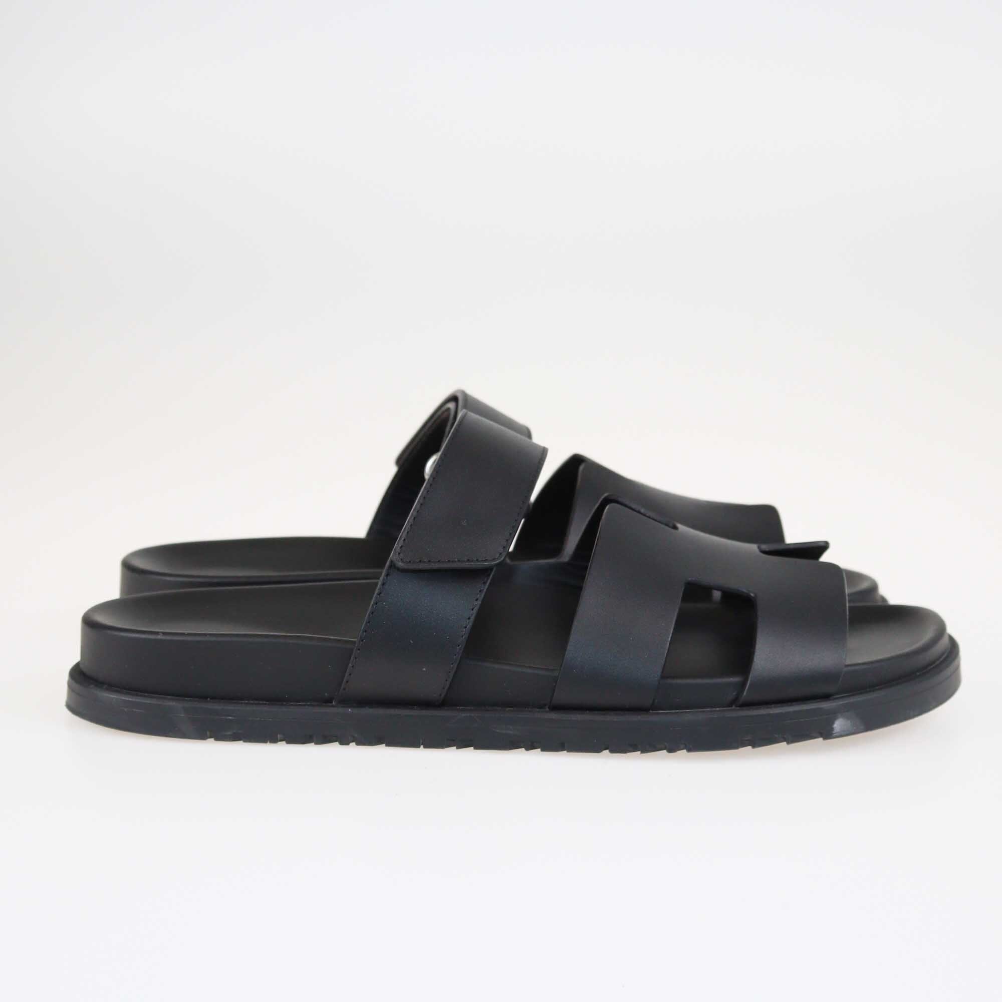 Hermes Black Chypre Sandals Shoes Hermes
