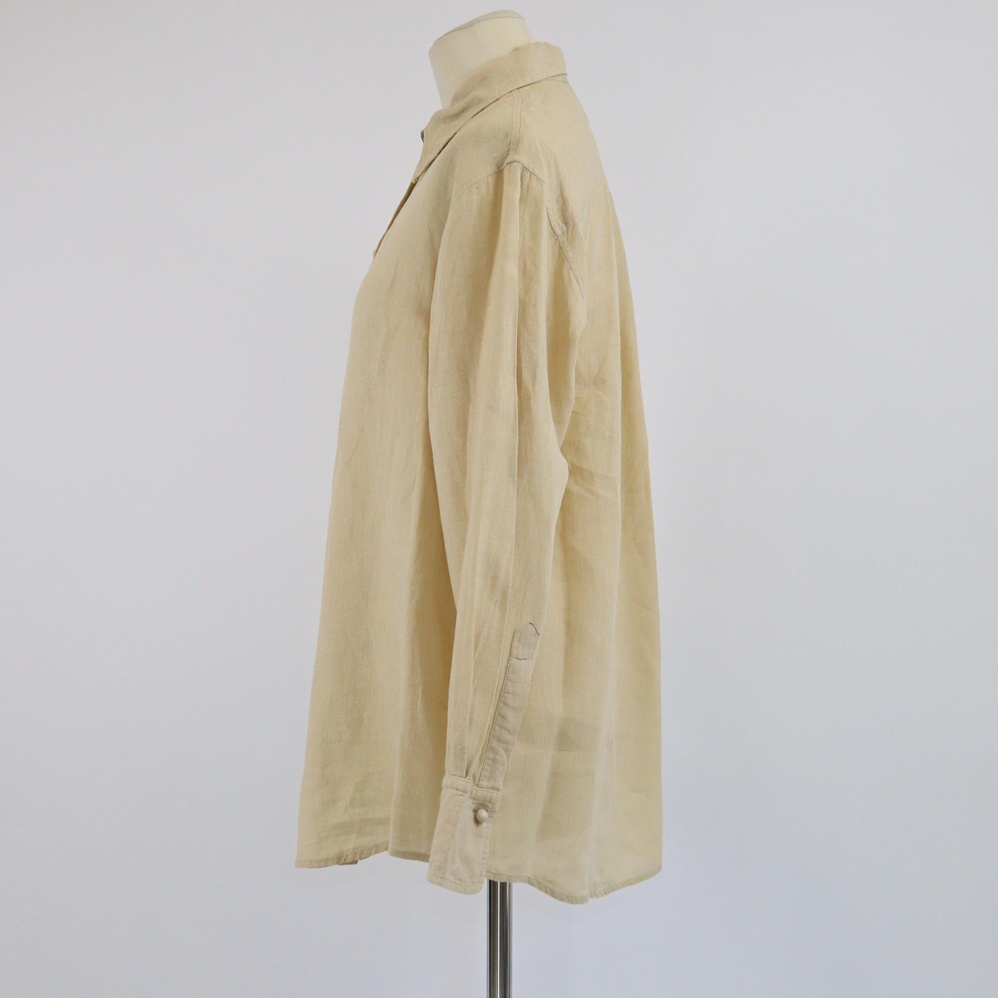 Chloe Light Brown Pearl Bottons Long Sleeve Shirt Womens Chloe