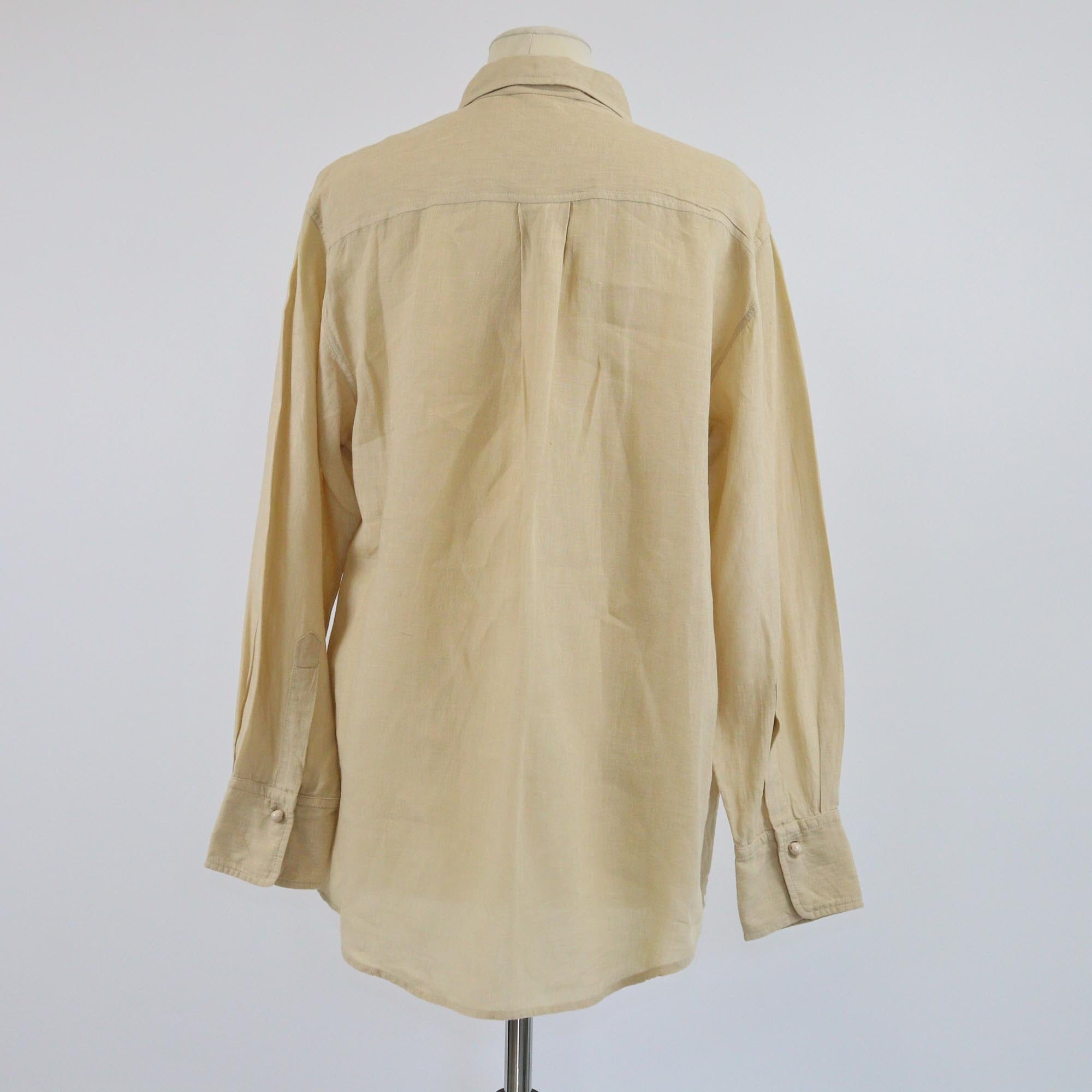 Chloe Light Brown Pearl Bottons Long Sleeve Shirt Womens Chloe