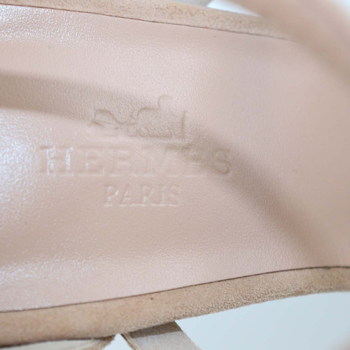 Hermes Beige Perlino Suede Magic 105 Ankle Strap Sandals