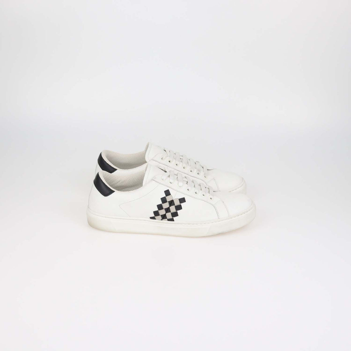 Bottega Veneta White Leather Weave Sneakers