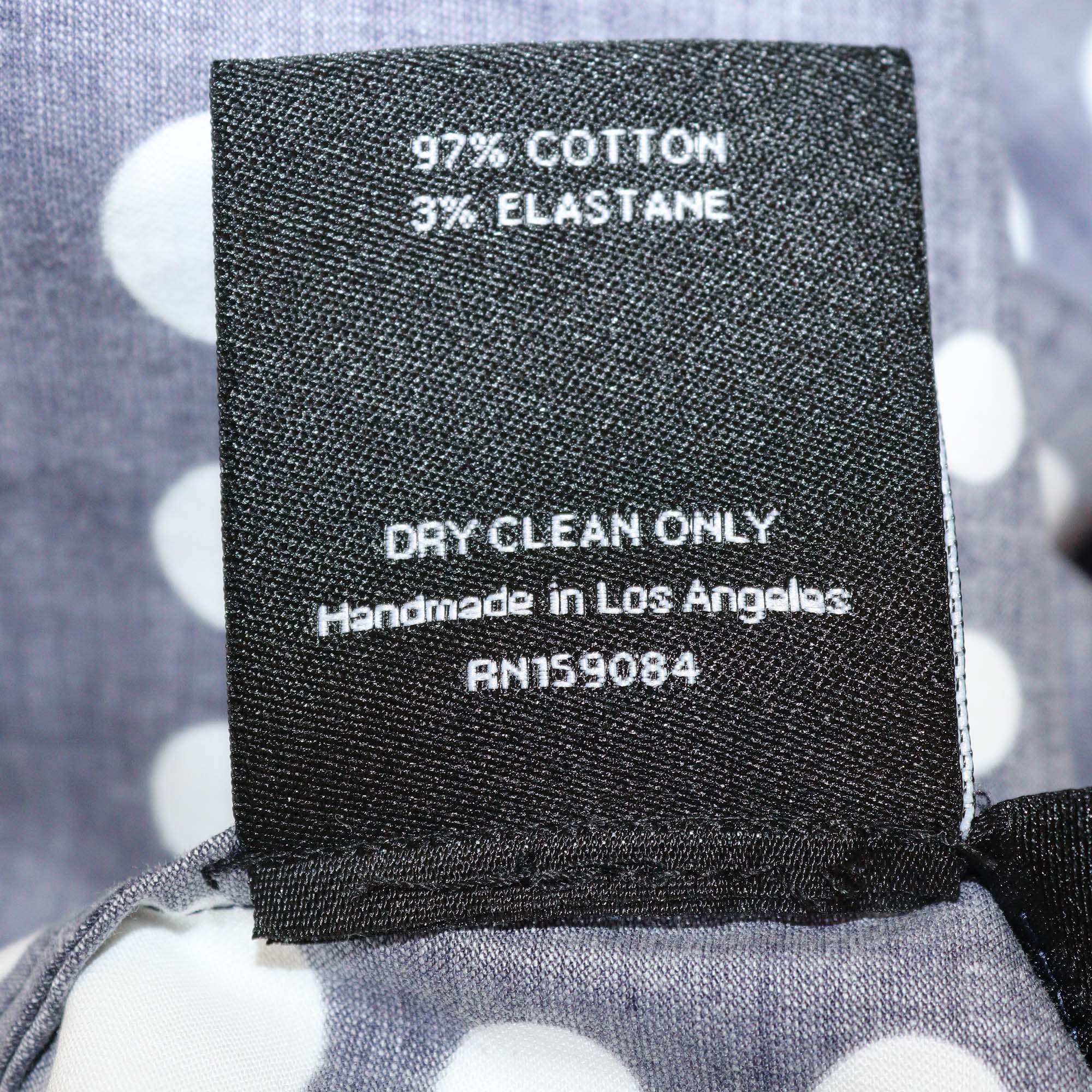 Libertine Navy Blue /White Cotton Polka Dots Belted Dress