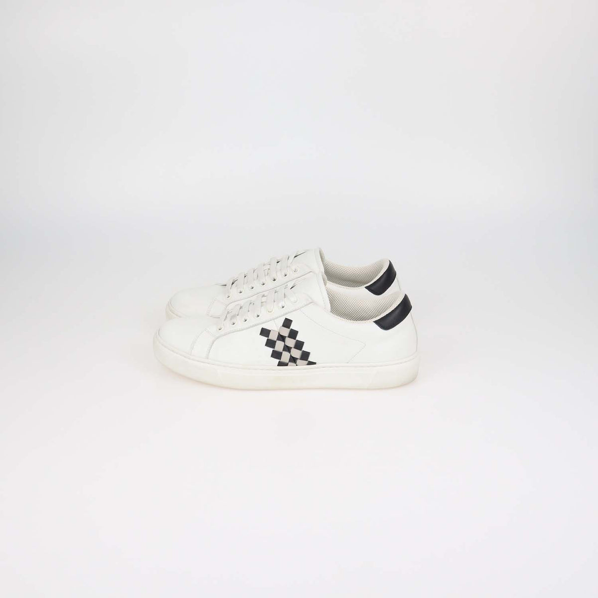 Bottega Veneta White Leather Weave Sneakers