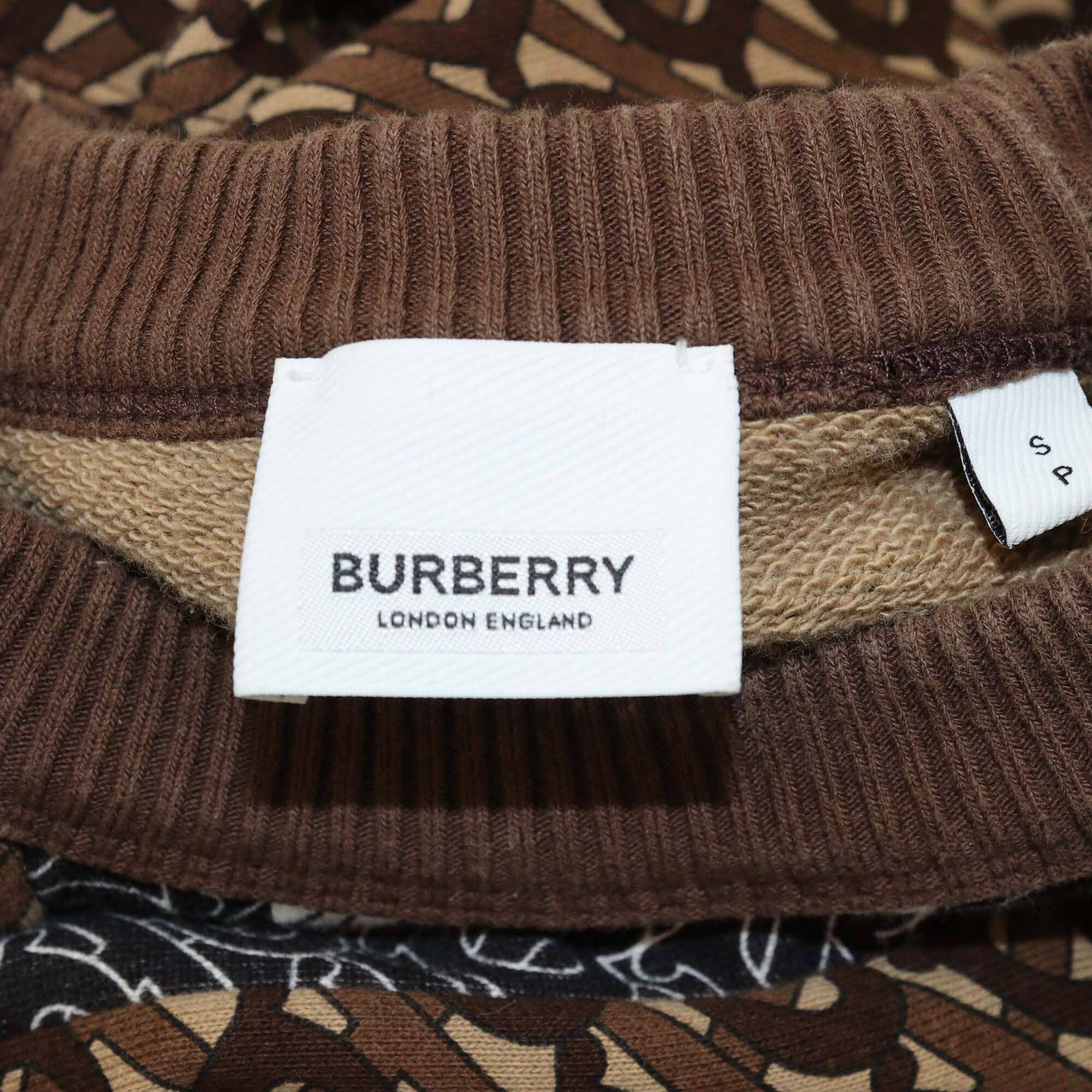 Burberry Brown Striped TB Print Long Sleeve Sweat Shirt Womens Burberry
