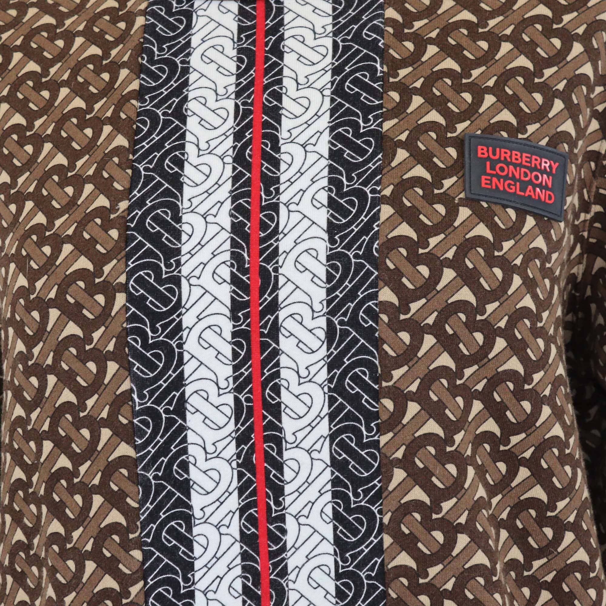 Burberry Brown Striped TB Print Long Sleeve Sweat Shirt Womens Burberry