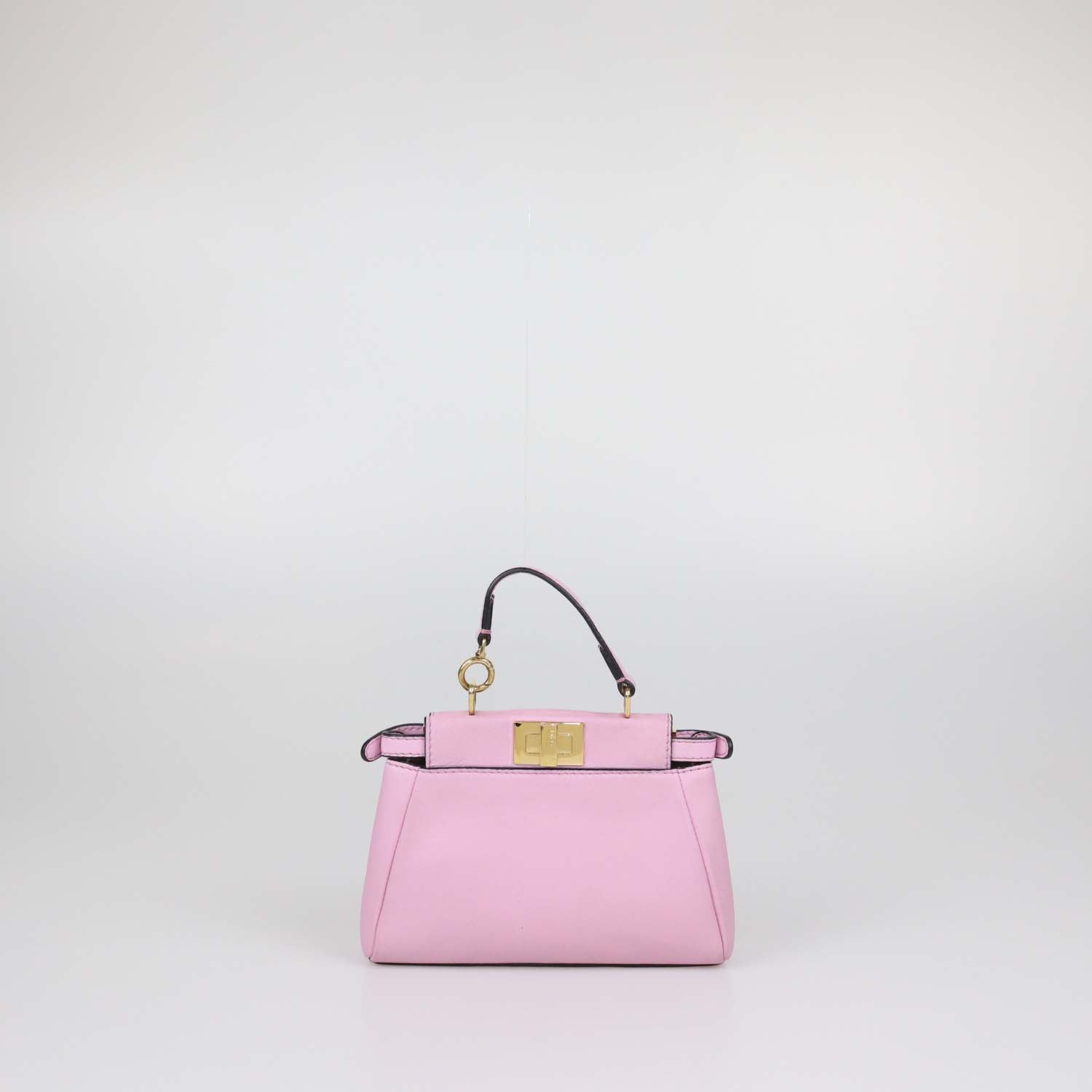 Fendi Pink Leather Micro Peekaboo Top Handle Bag