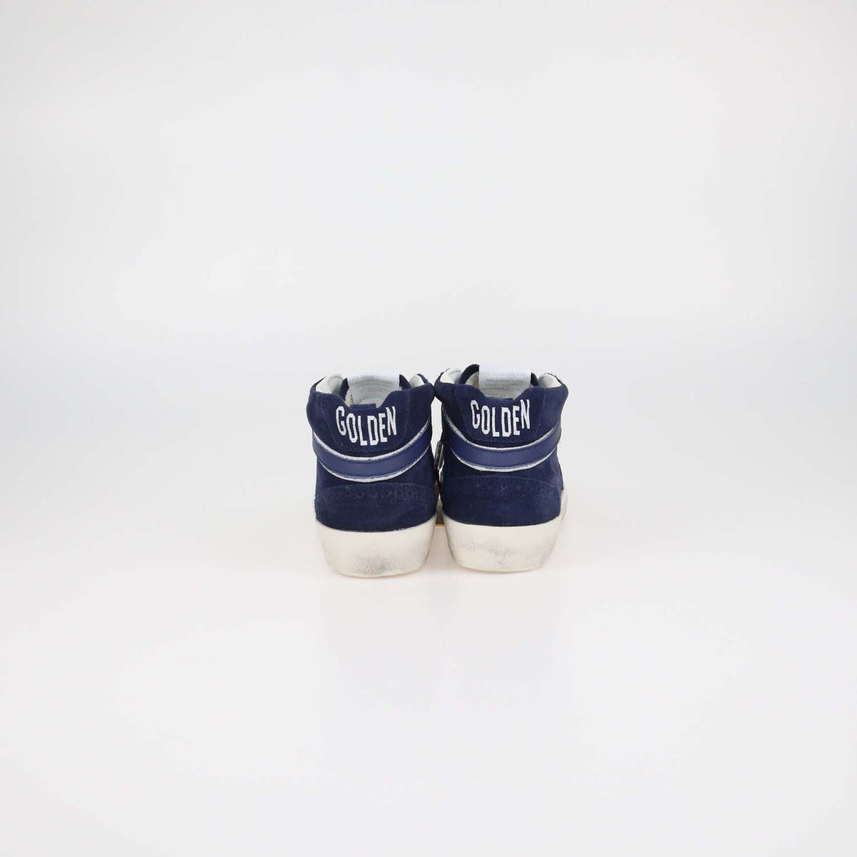 Golden Goose Navy Blue Suede Midstar Sneakers