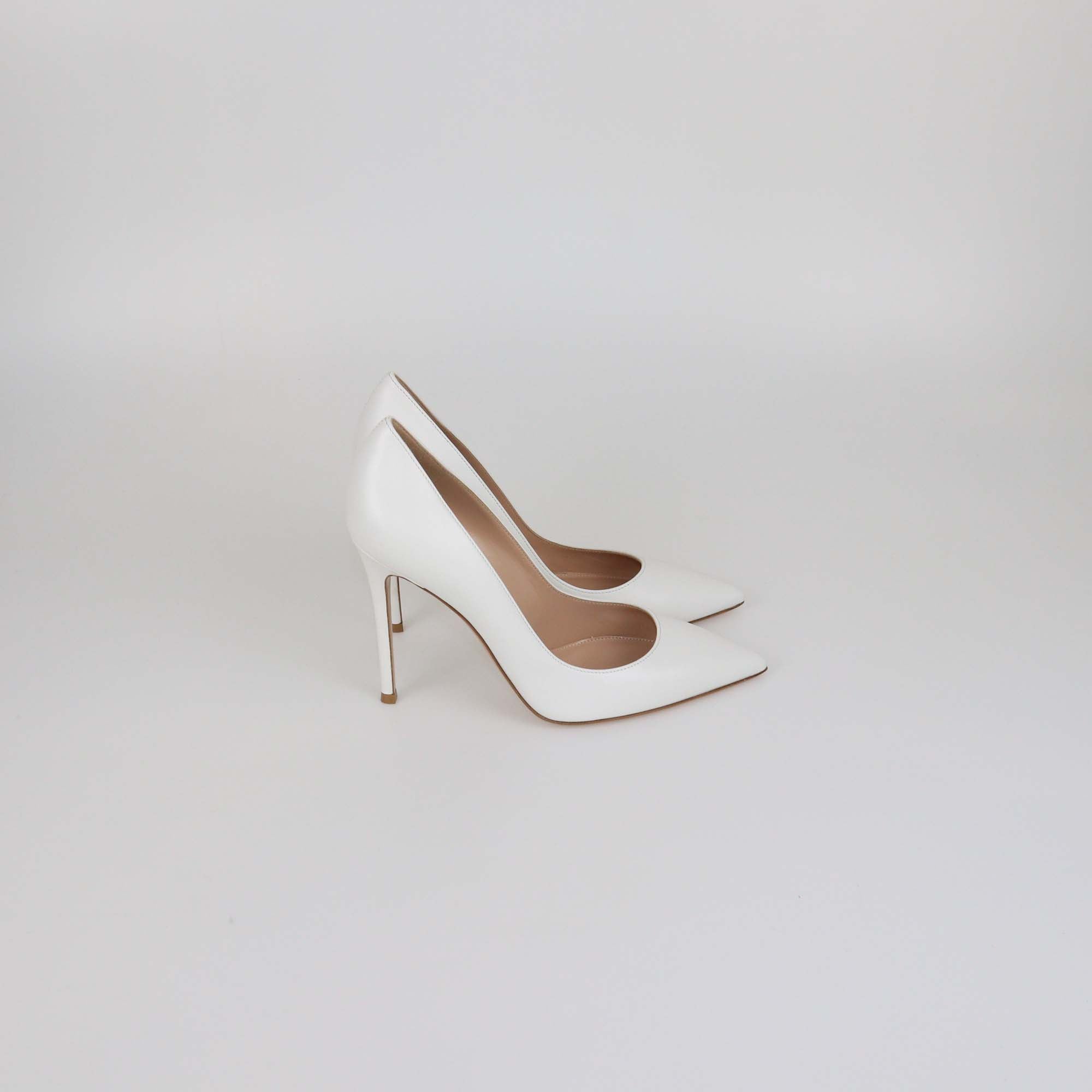 Gianvito Rossi White Leather Gianvito 105 Pumps