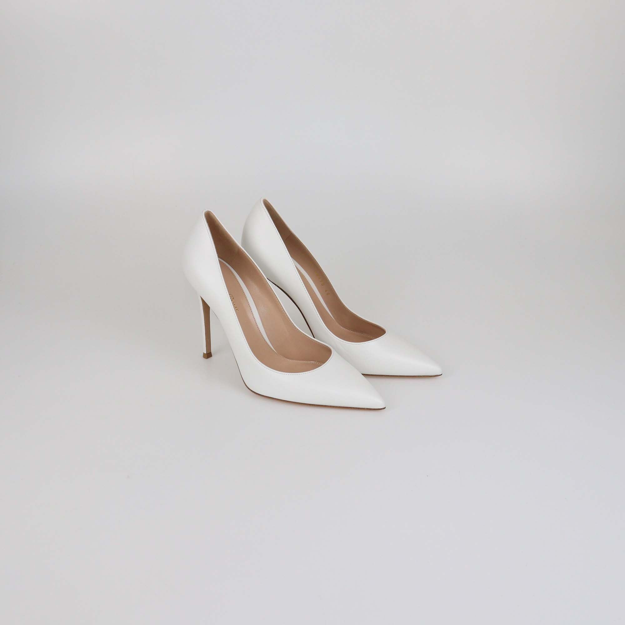 Gianvito Rossi White Leather Gianvito 105 Pumps