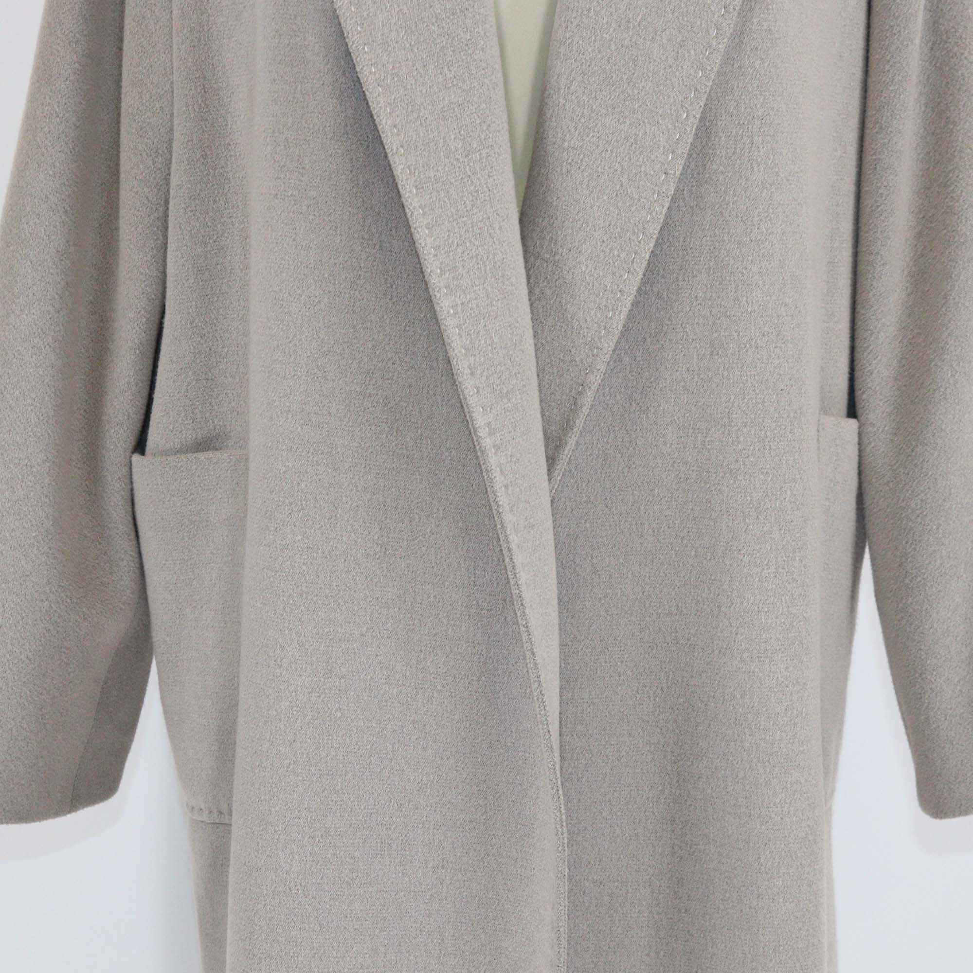 Shaky Grey Loro Piana Cashmere Blended Pocket Long Coat