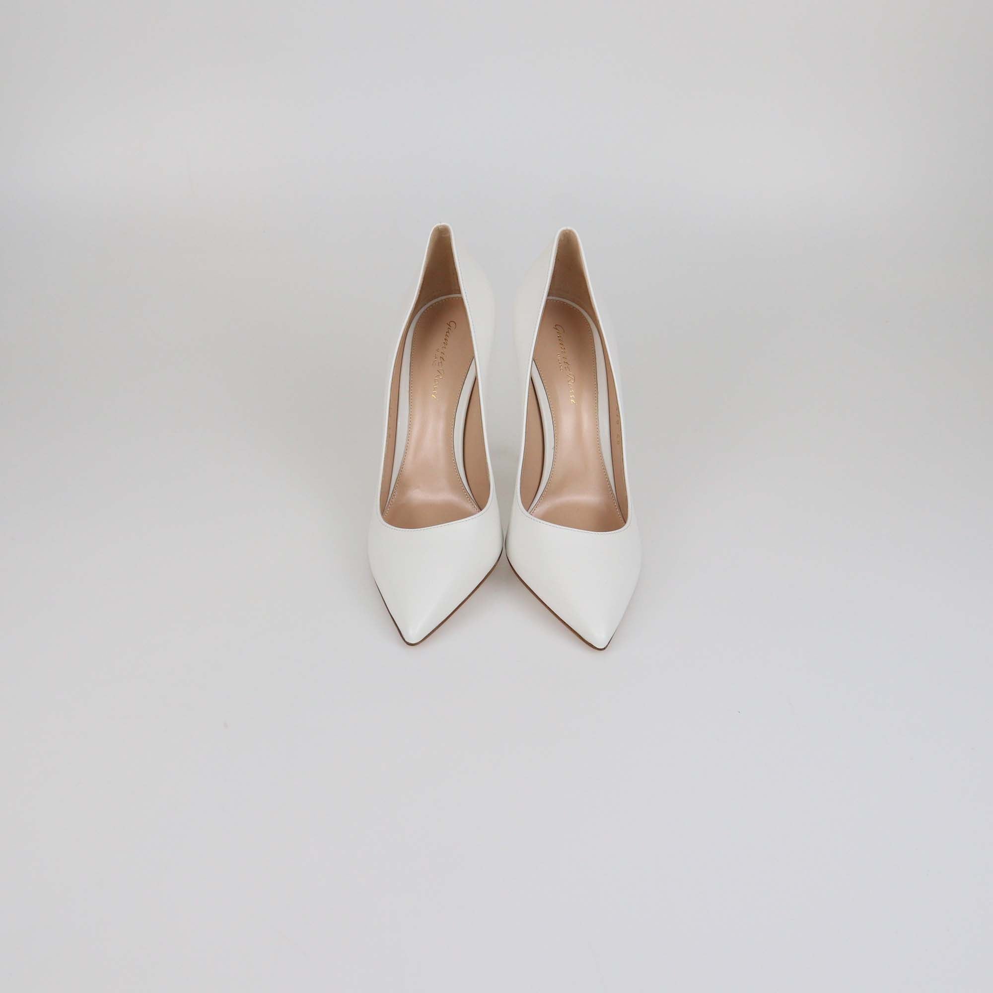 Gianvito Rossi White Leather Gianvito 105 Pumps