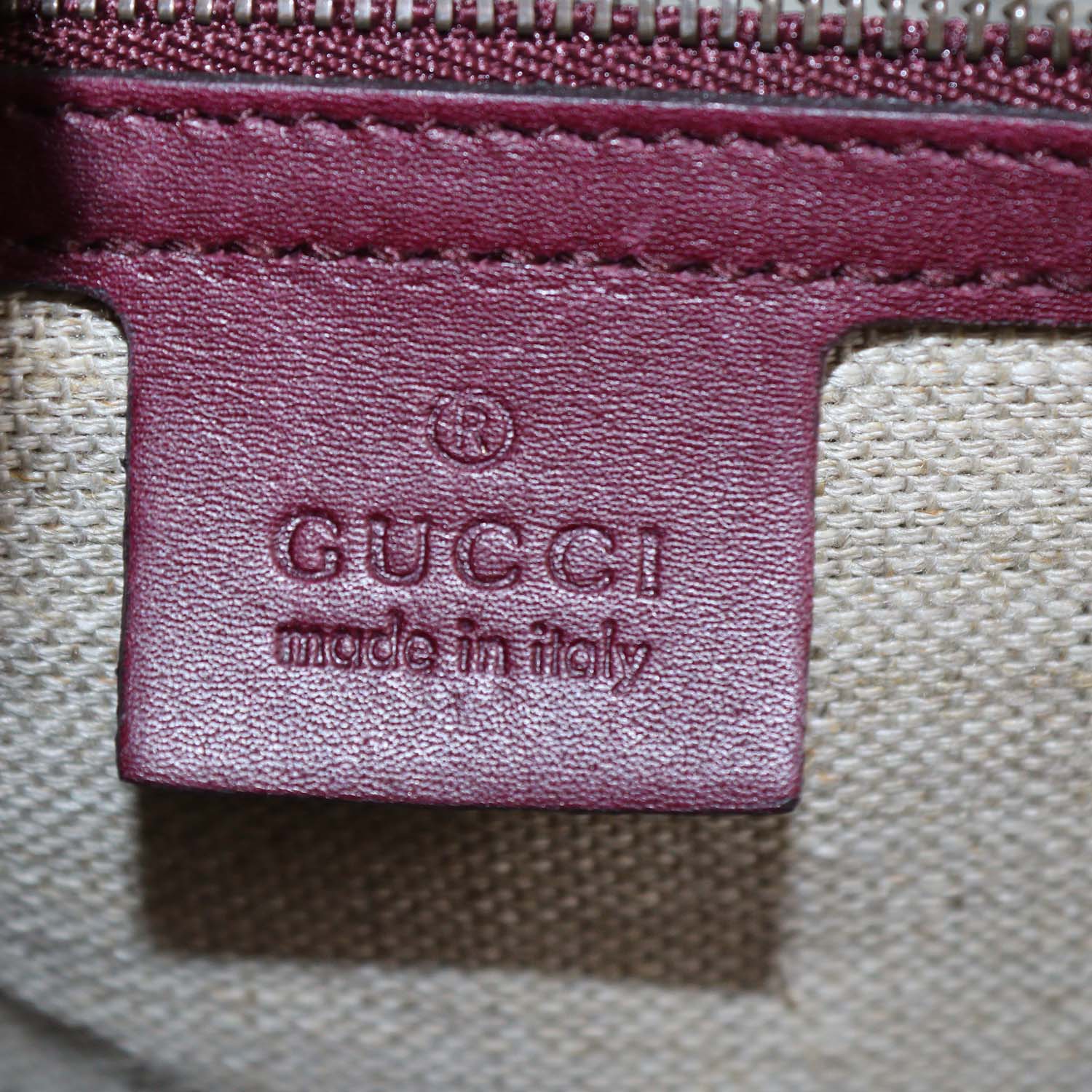 Gucci Burgundy Microguccissima Leather Duilio Brogue Boston Bag
