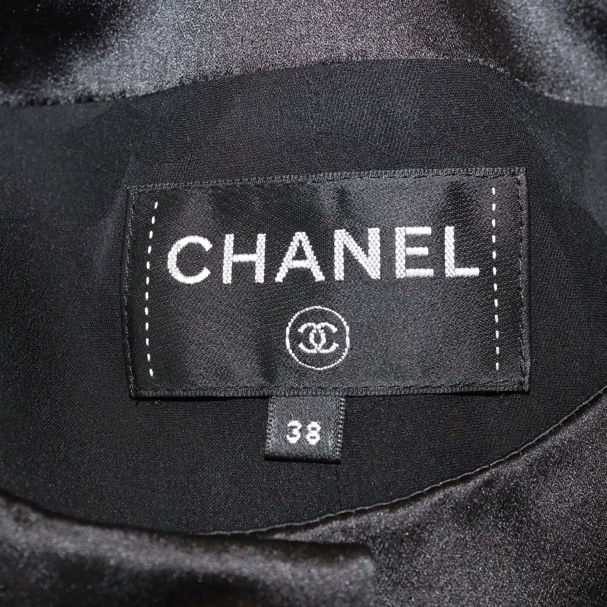 Chanel Black/Multicolor Coco Striped Sleeveless Mini Dress Womens Chanel