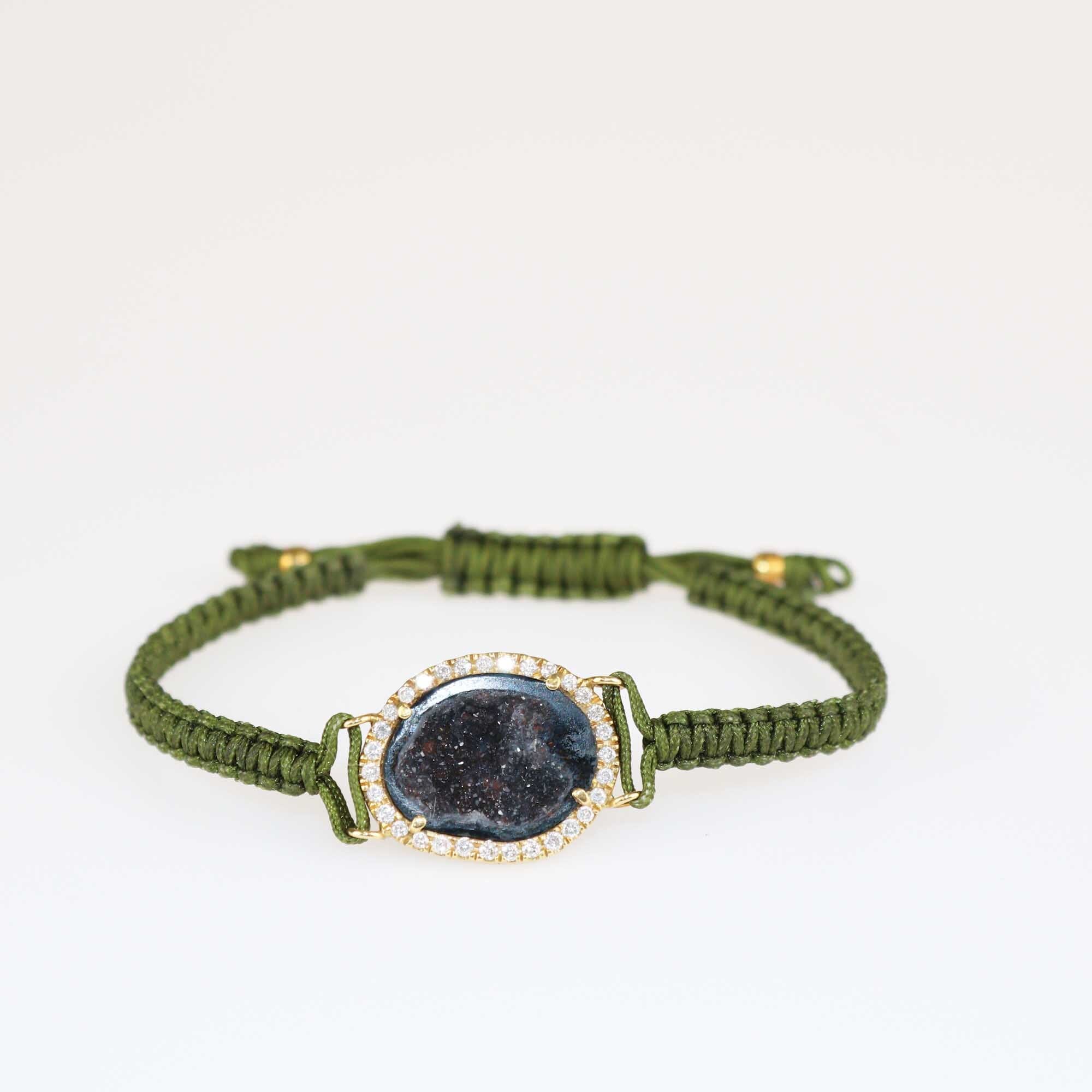 Kimberly McDonald Geode Green Macrame Bracelet Jewellery Kimberly McDonald