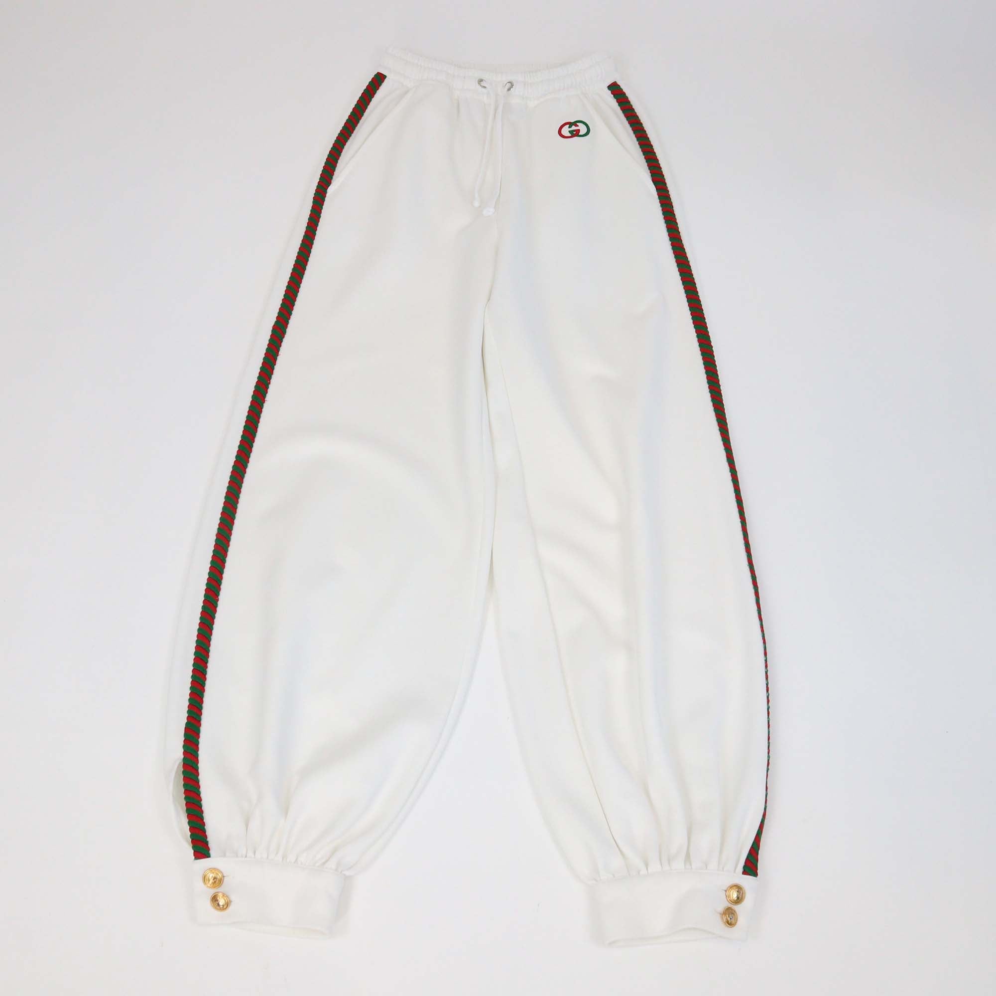Gucci White GG Technical Jersey Interlocking G Sweatpants
