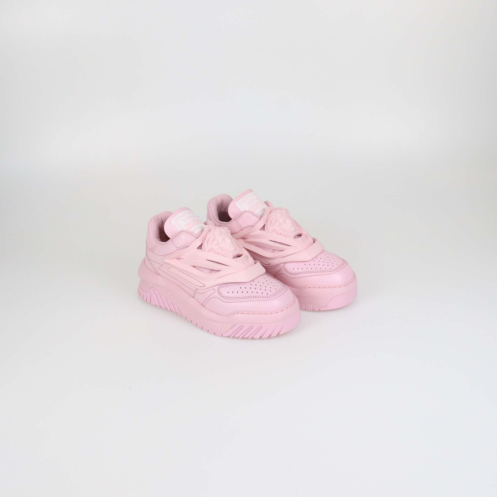 Versace English Rose Leather and Rubber Odissea Sneakers