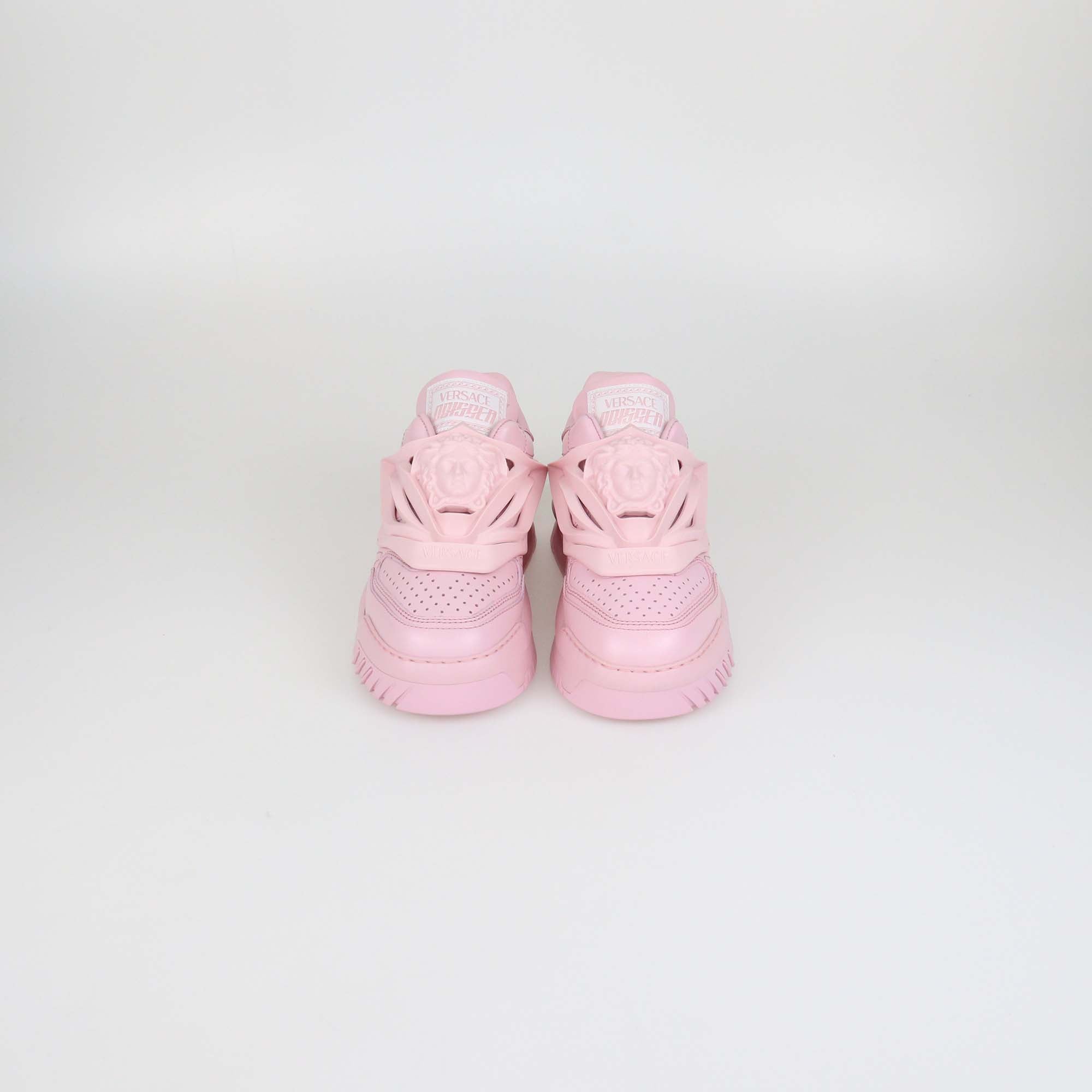Versace English Rose Leather and Rubber Odissea Sneakers