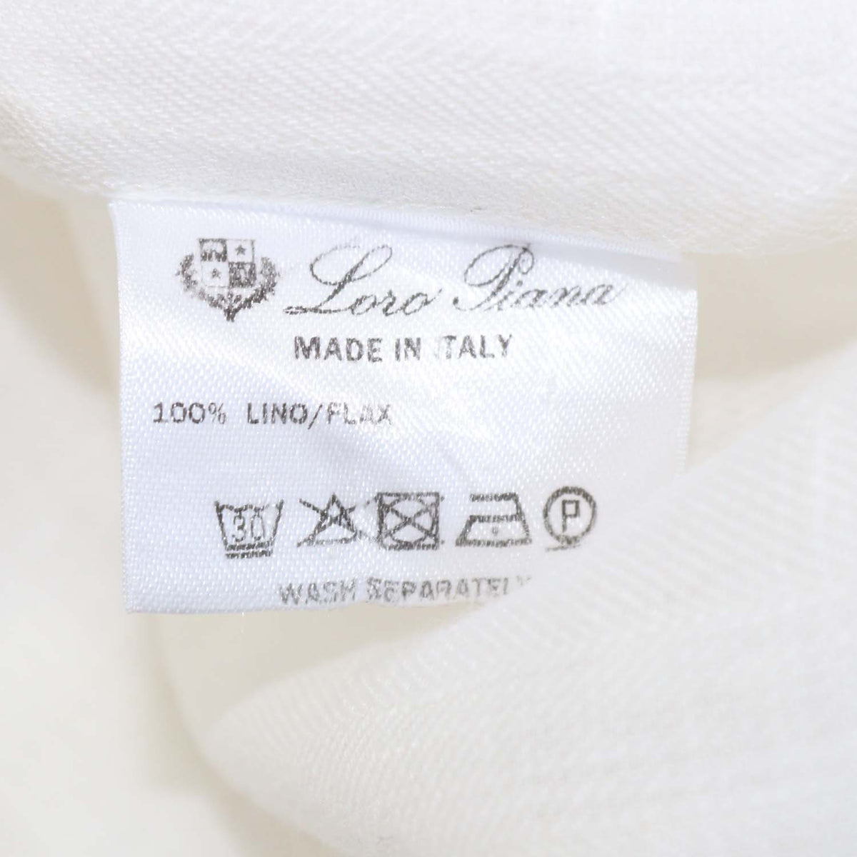 Loro Piana White Linen Tiki Shirt