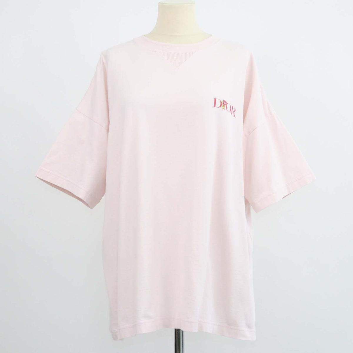 Christian Dior Pink Cotton Jardin Embroisered Relaxed Fit T-Shirt