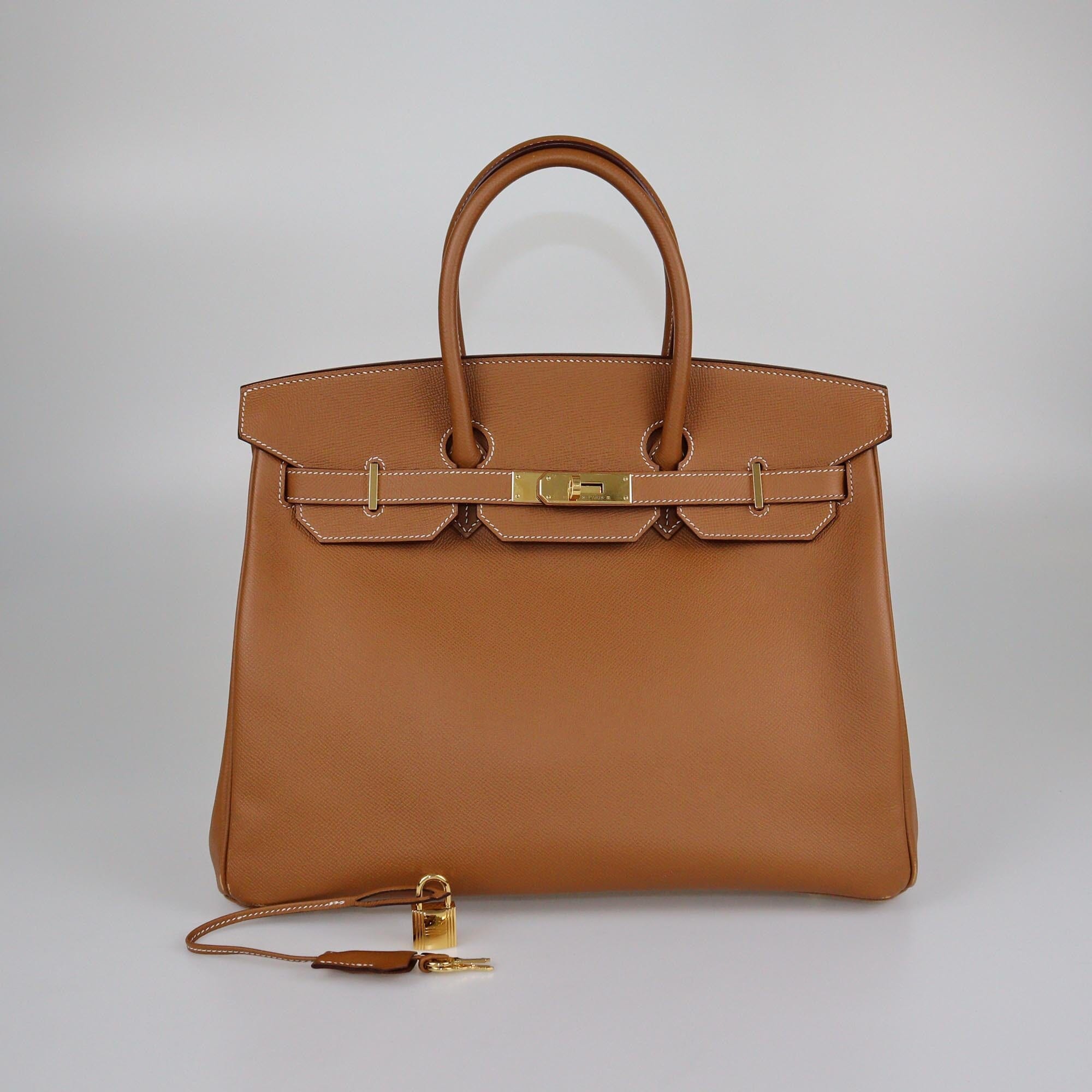 Hermes Gold Epsom Gold Hardware Birkin 35 Womens Hermes