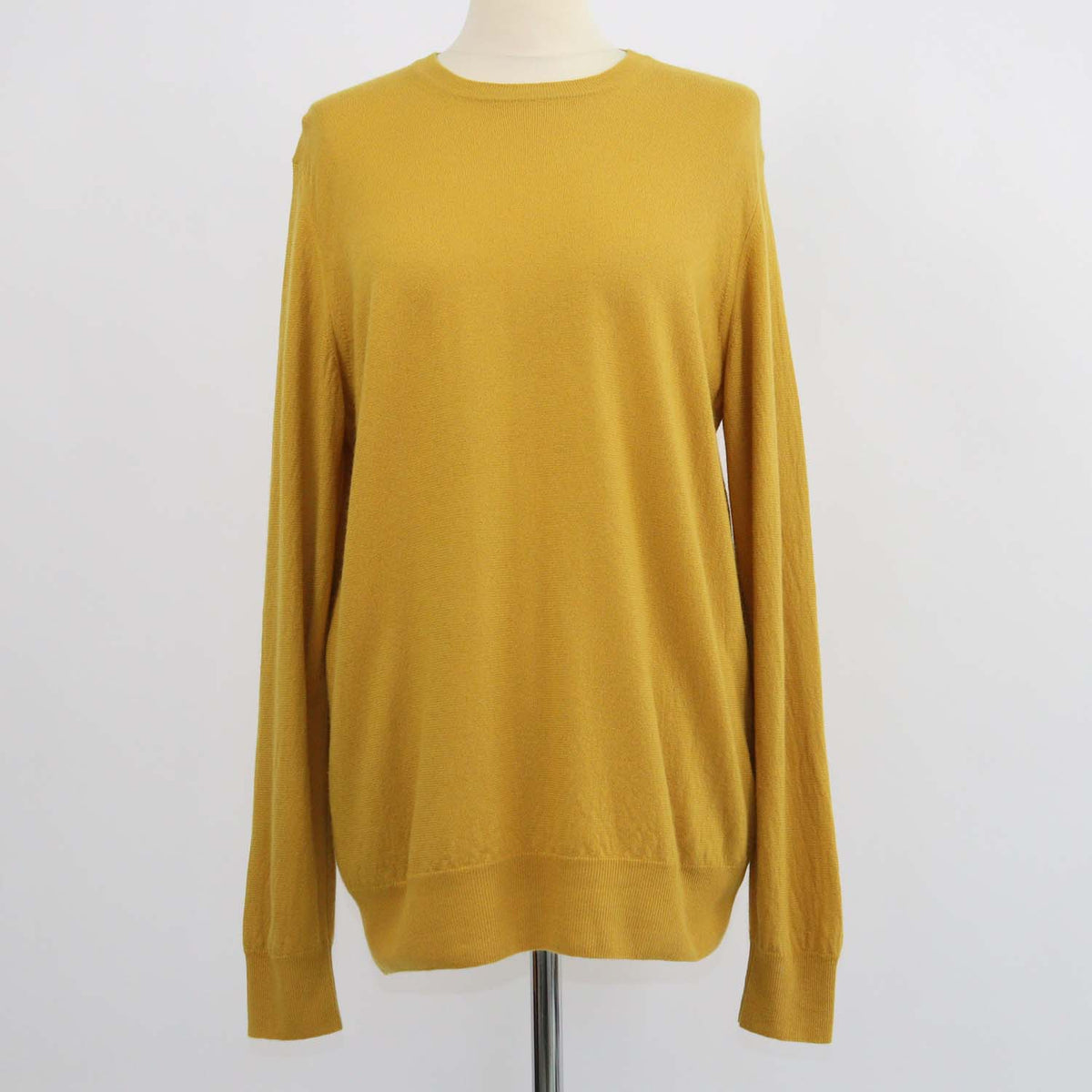 Loro Piana Mustard Yellow Baby Cashmere Crewneck Sweater