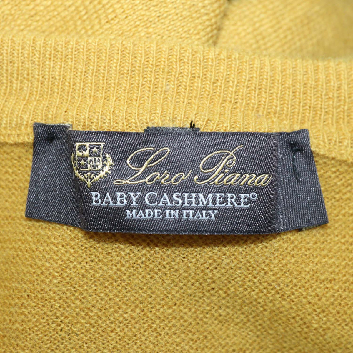 Loro Piana Mustard Yellow Baby Cashmere Crewneck Sweater