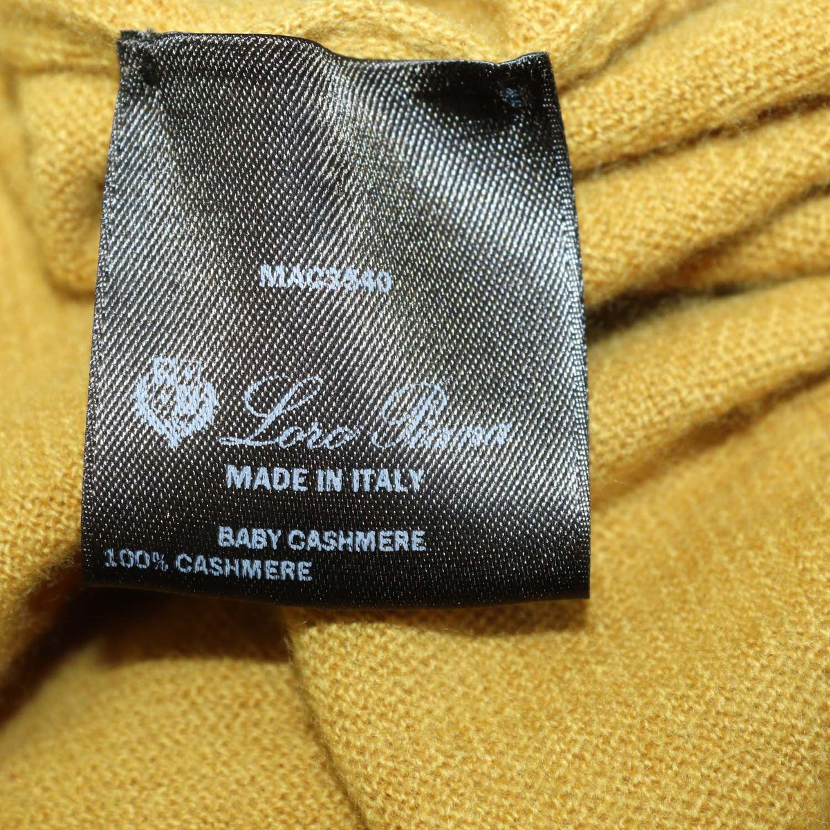 Loro Piana Mustard Yellow Baby Cashmere Crewneck Sweater