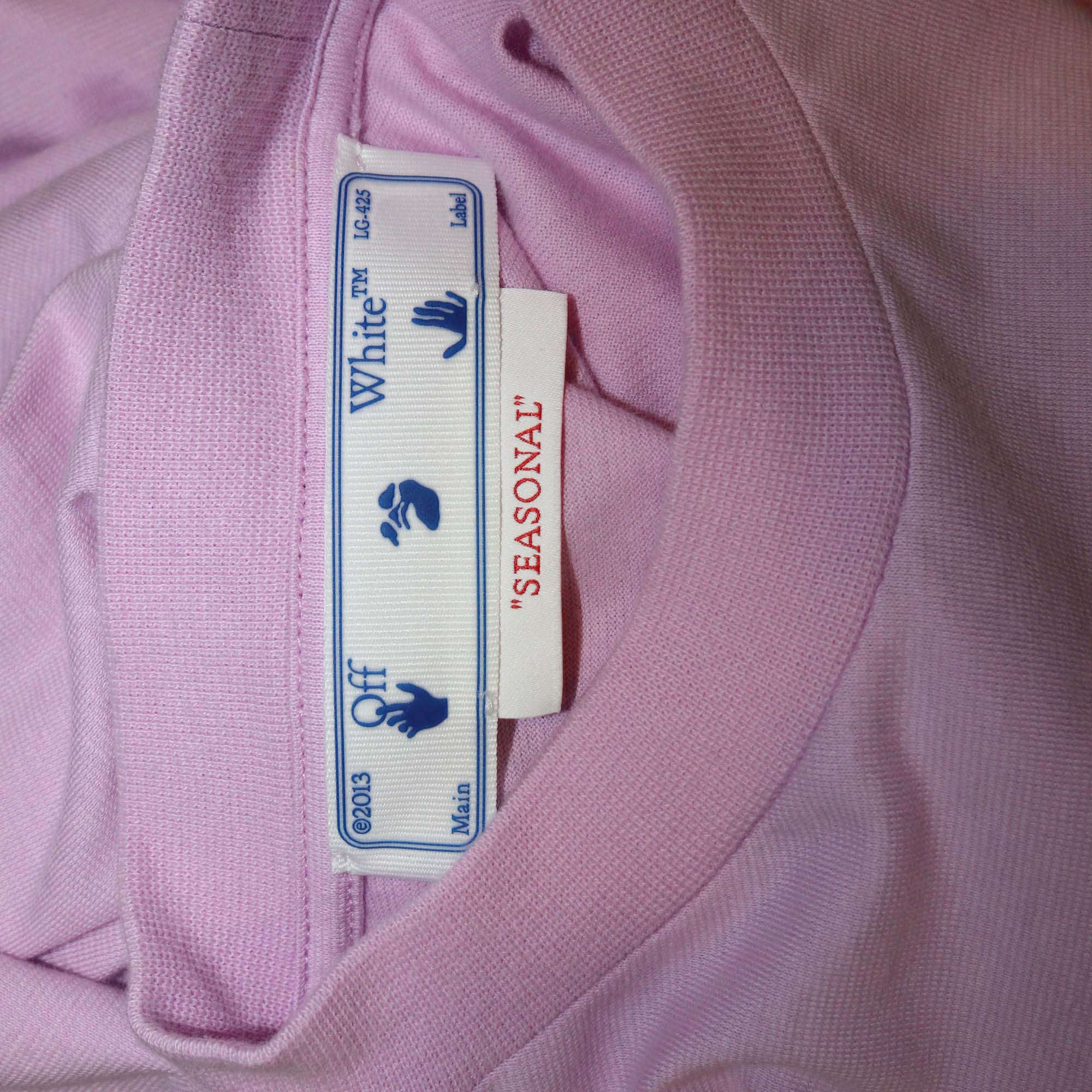Off-White Lilac Logo Print Cotton Crew Neck T-Shirt