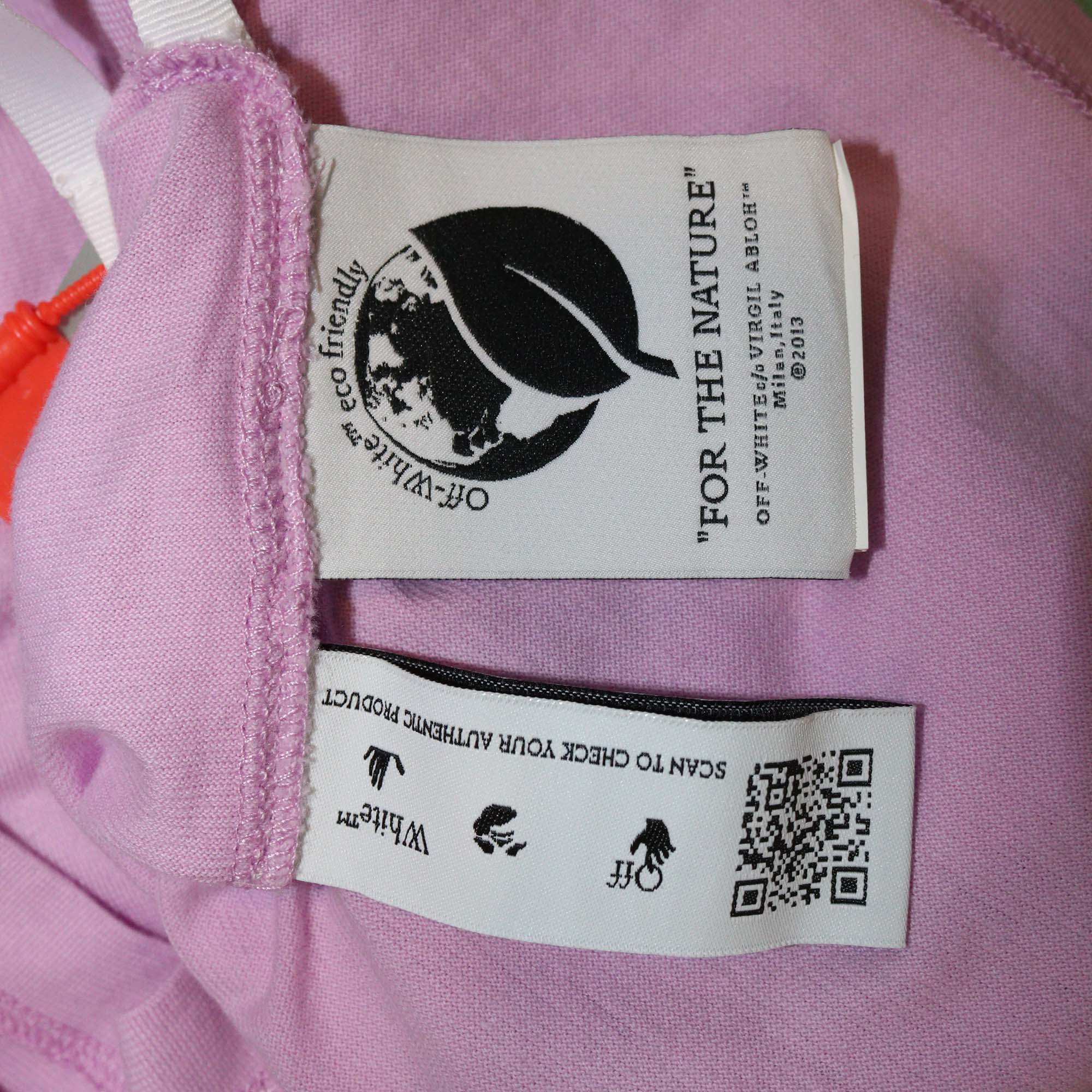 Off-White Lilac Logo Print Cotton Crew Neck T-Shirt