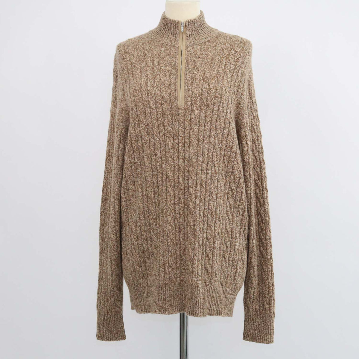 Loro Piana Brown Baby Cashmere Treccia Jumper Sweater