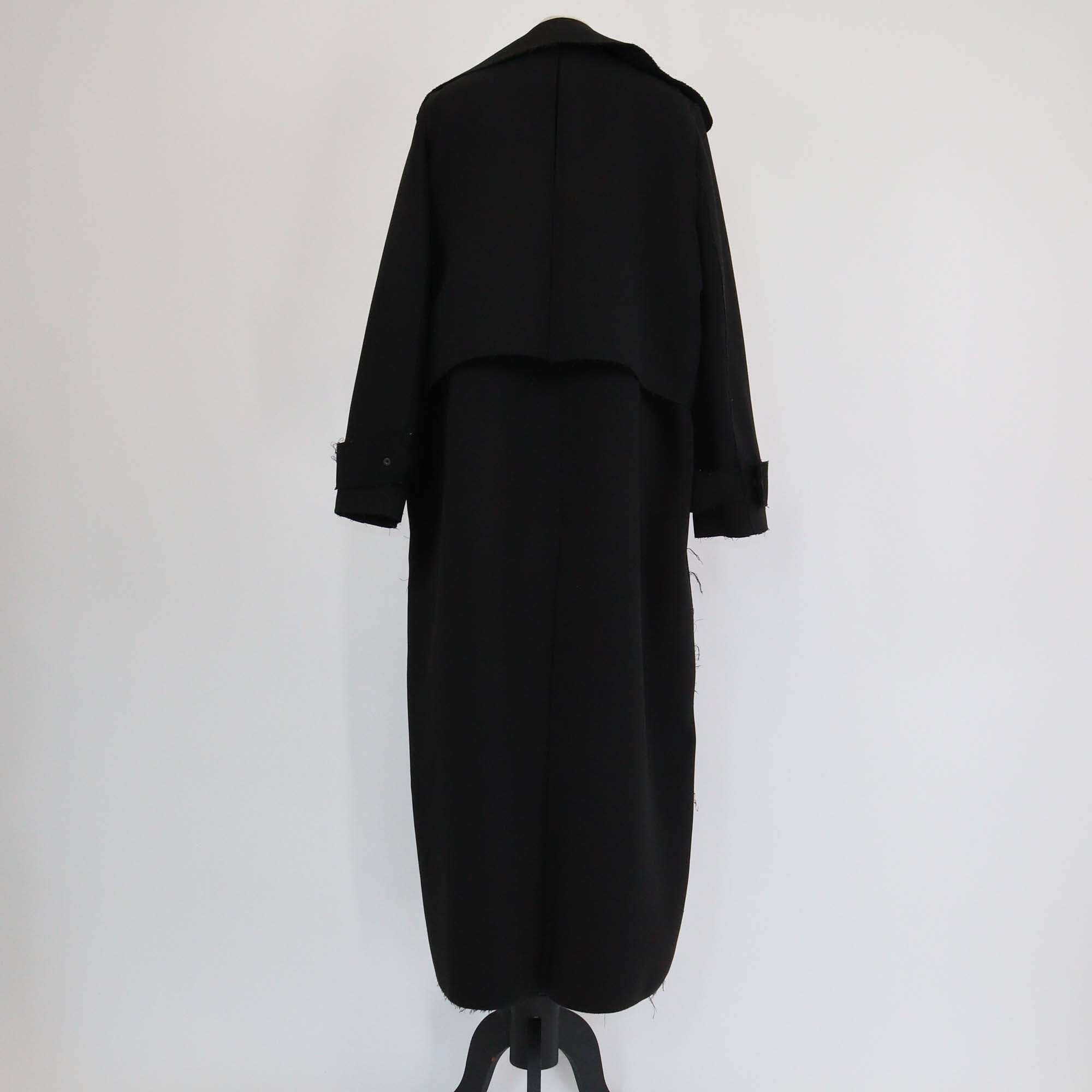 Michael Lo Sordo Black Open Long Trench Coat Womens Michael Lo Sordo